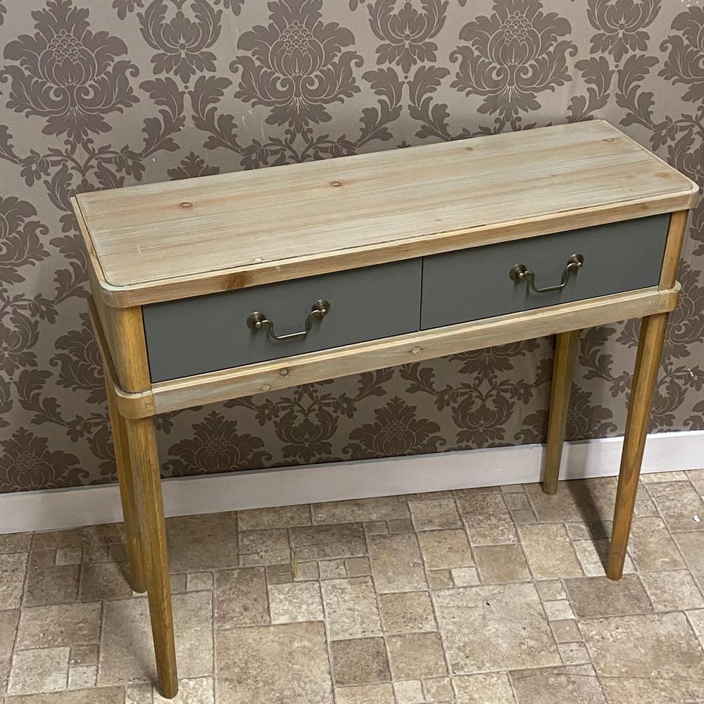 90CM WOODEN 2 DRAWER HALL TABLE - SILVIONIX