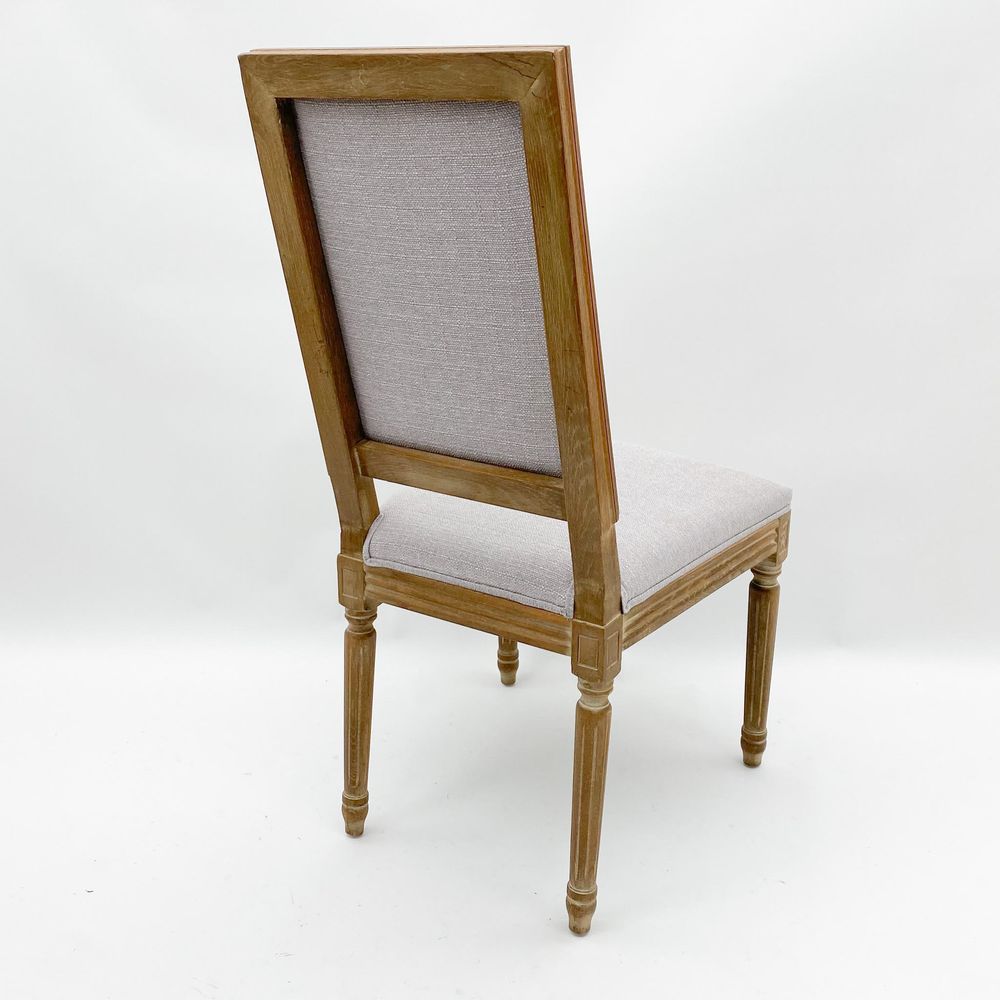 96CM BEIGE LINEN FABRIC LOUIS CHAIR - SILVIONIX