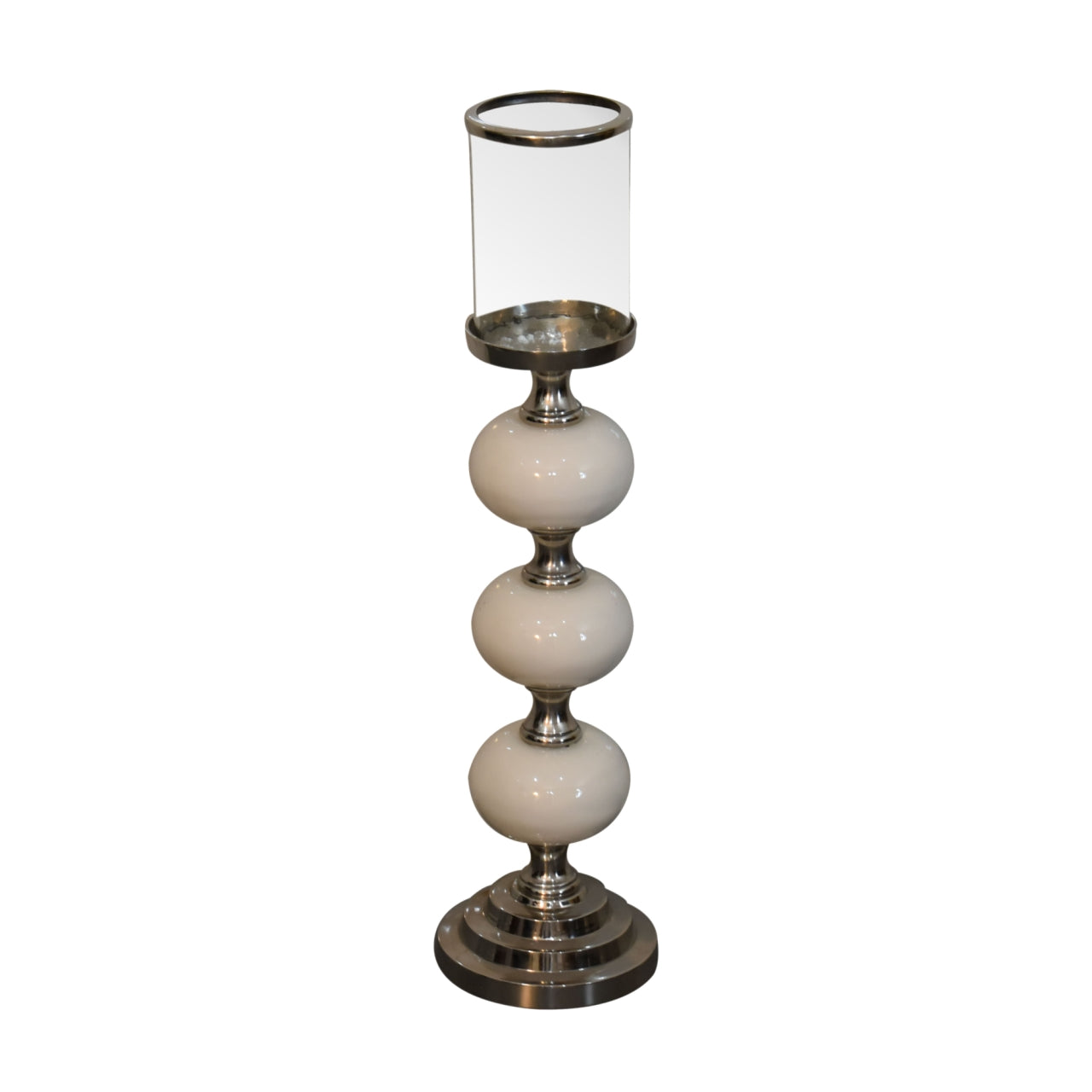 Chrome Bubble Metal Candle Holder Set