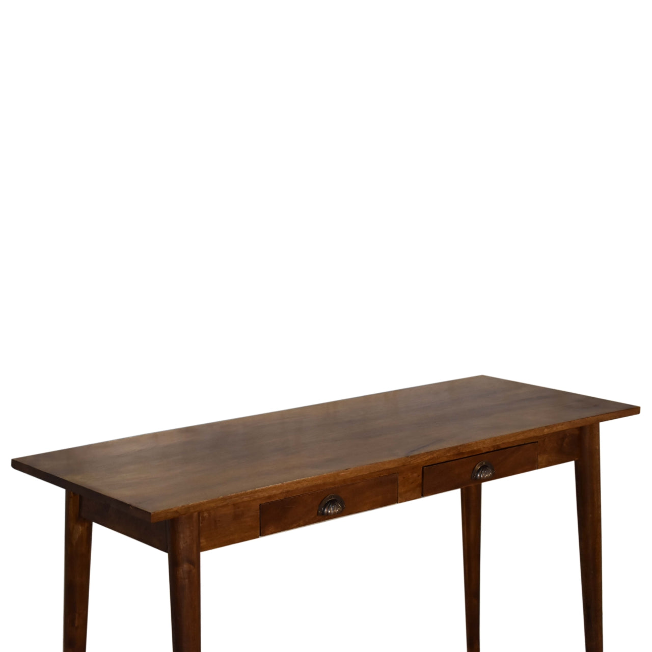 Chestnut Nordic Style Writing Desk with 2 Drawers