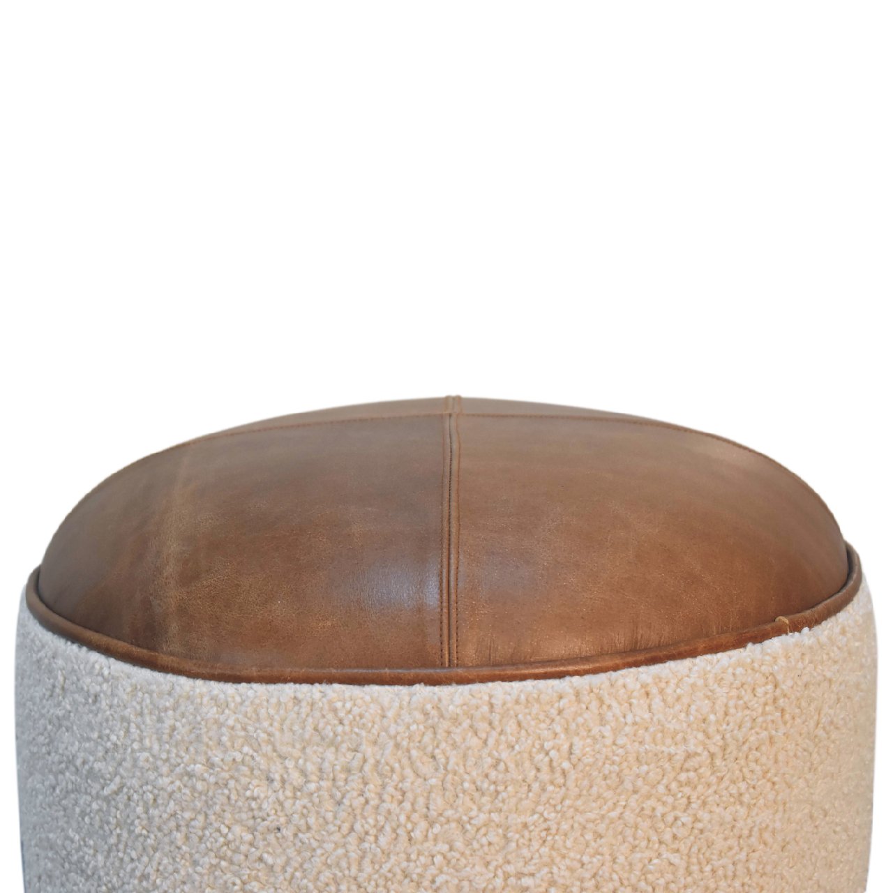 Cream Boucle Buffalo Footstool