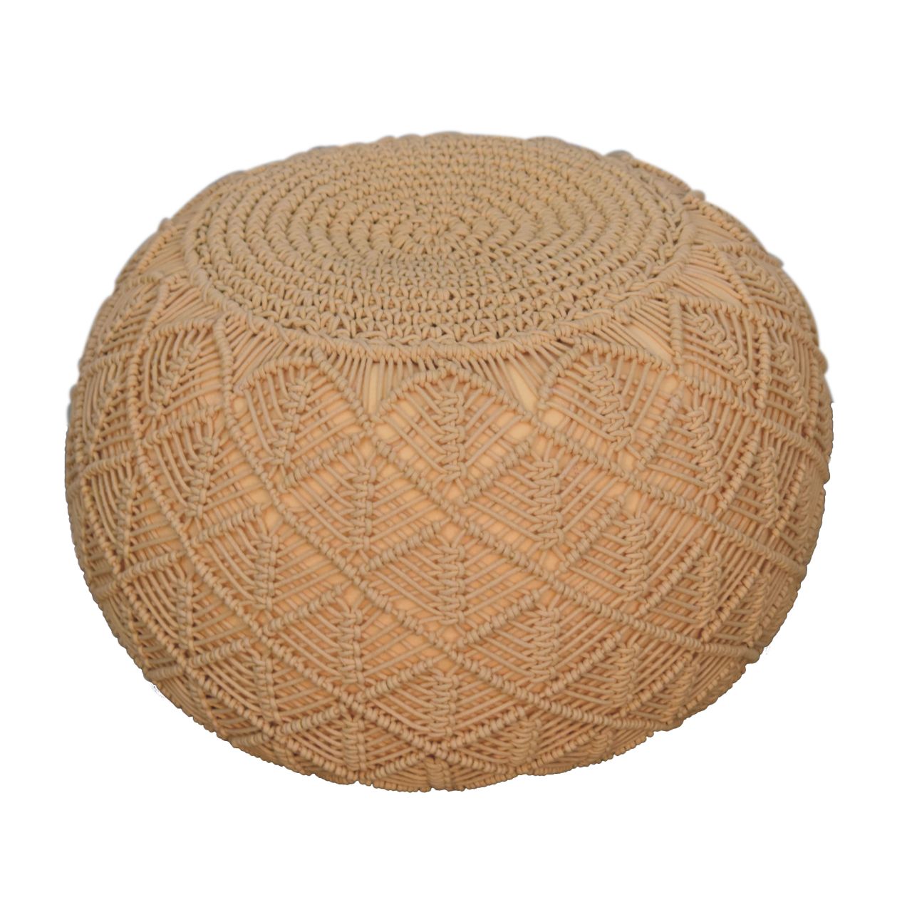 Ansley Beige Pouffe - SILVIONIX