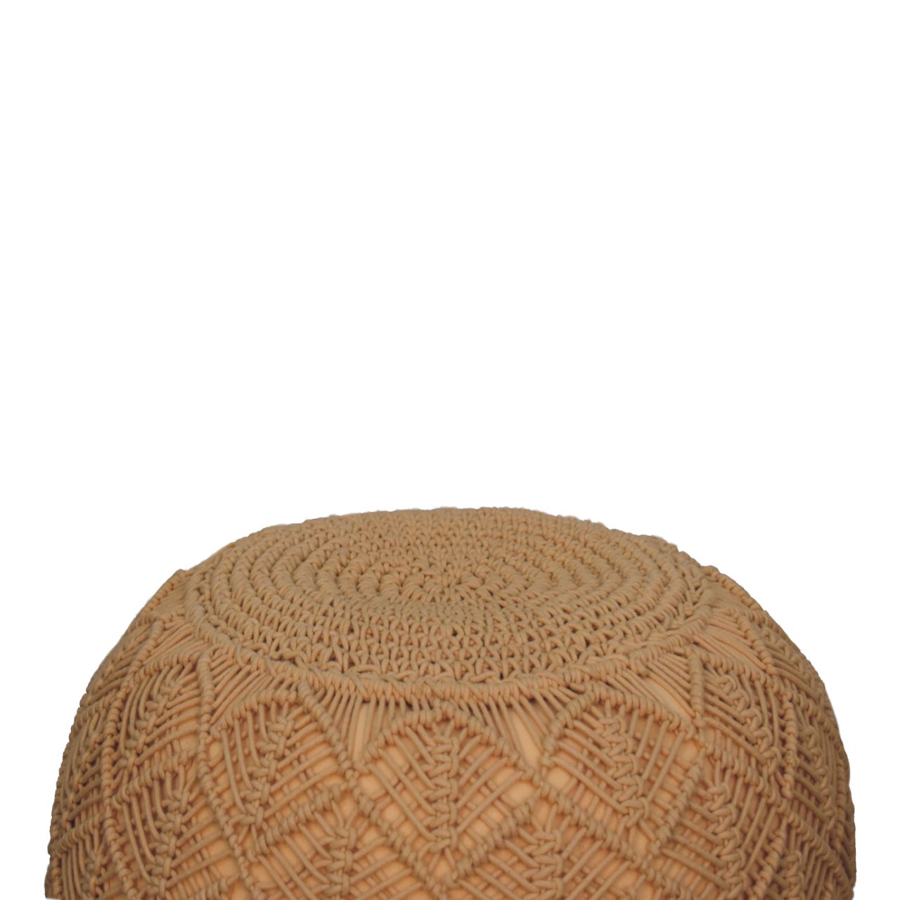 Ansley Beige Pouffe - SILVIONIX