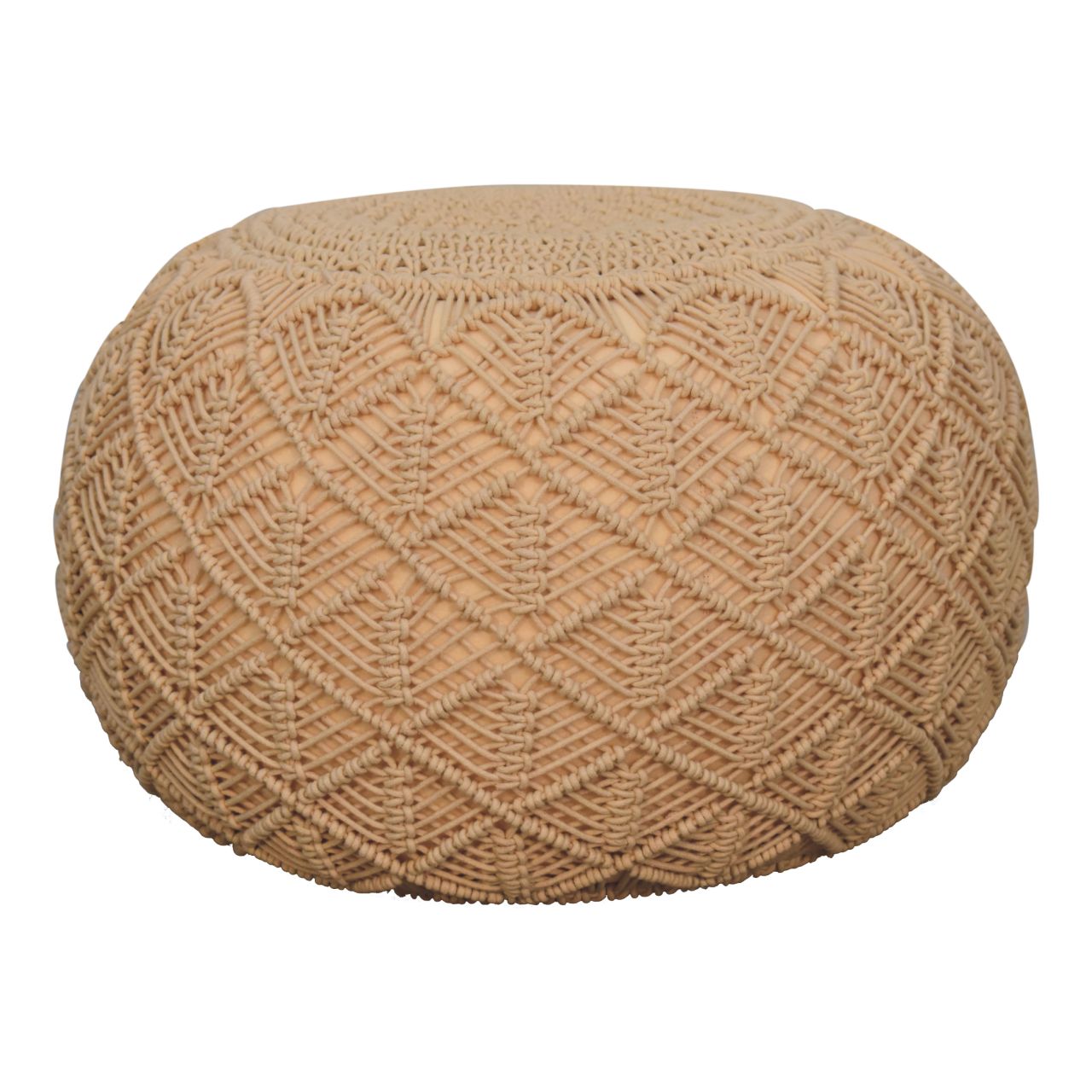 Ansley Beige Pouffe - SILVIONIX