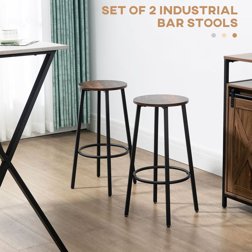 Bar Stools Set of 2 Counter Height Bar Stools for Dining Room Kitchen - SILVIONIX