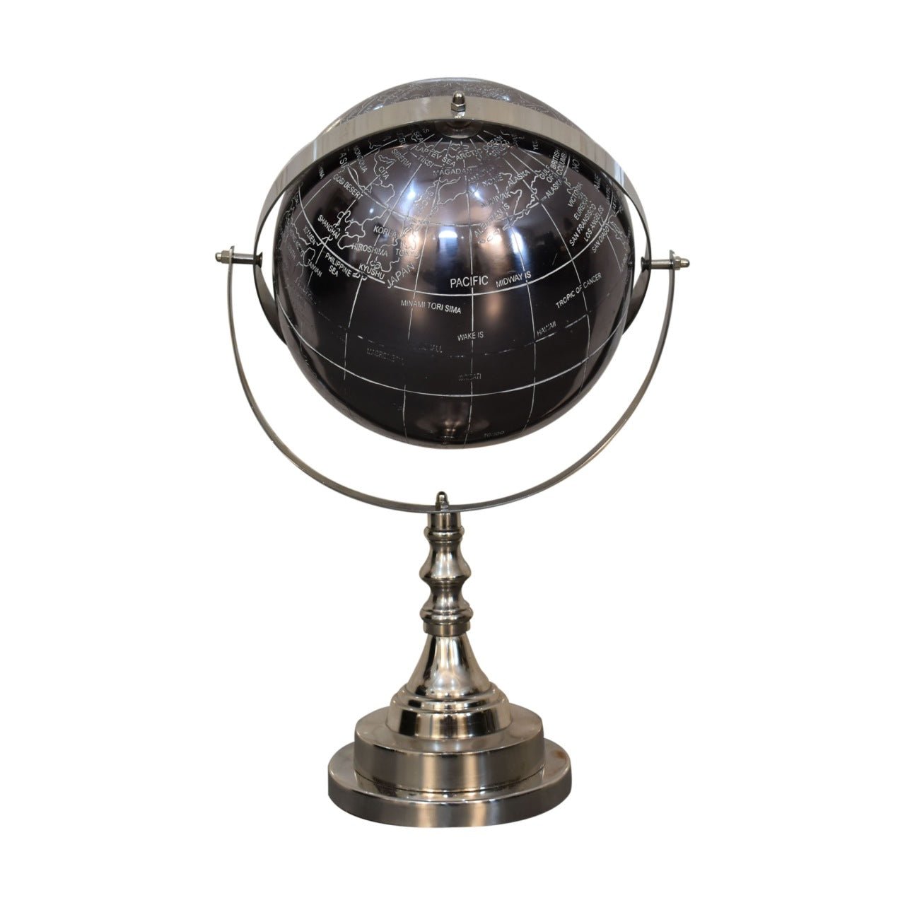 Black Globe with Chrome Frame - SILVIONIX