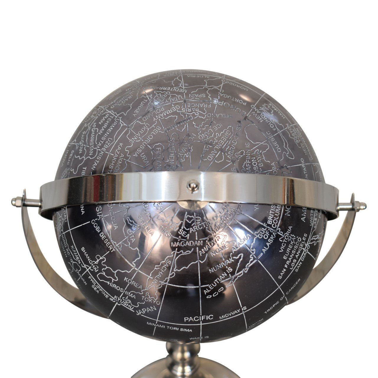 Black Globe with Chrome Frame - SILVIONIX