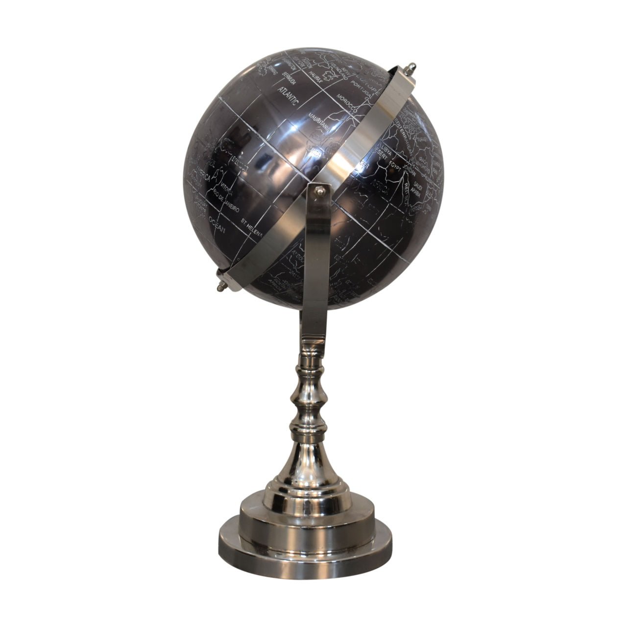 Black Globe with Chrome Frame - SILVIONIX