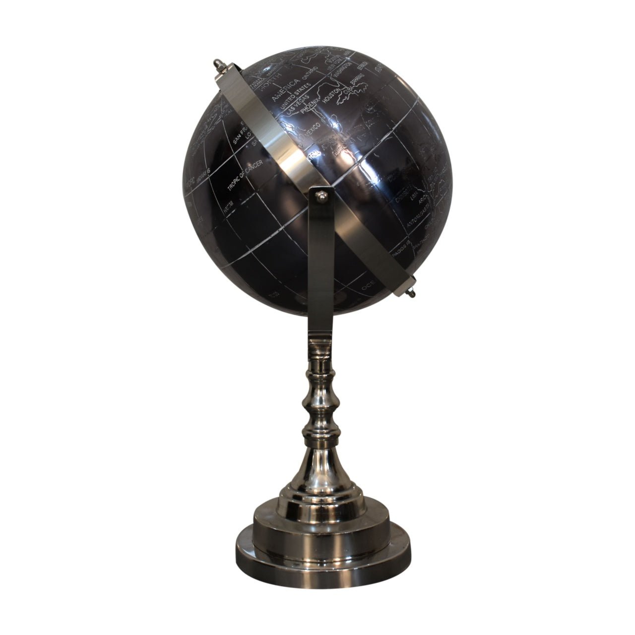 Black Globe with Chrome Frame - SILVIONIX