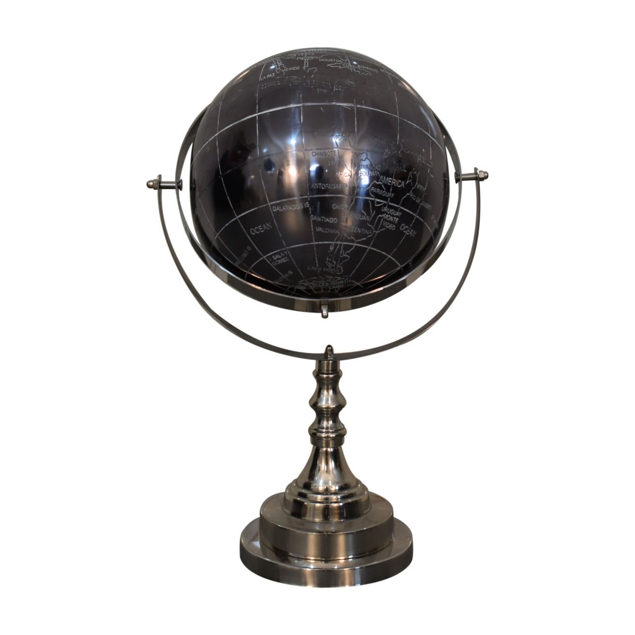 Black Globe with Chrome Frame - SILVIONIX