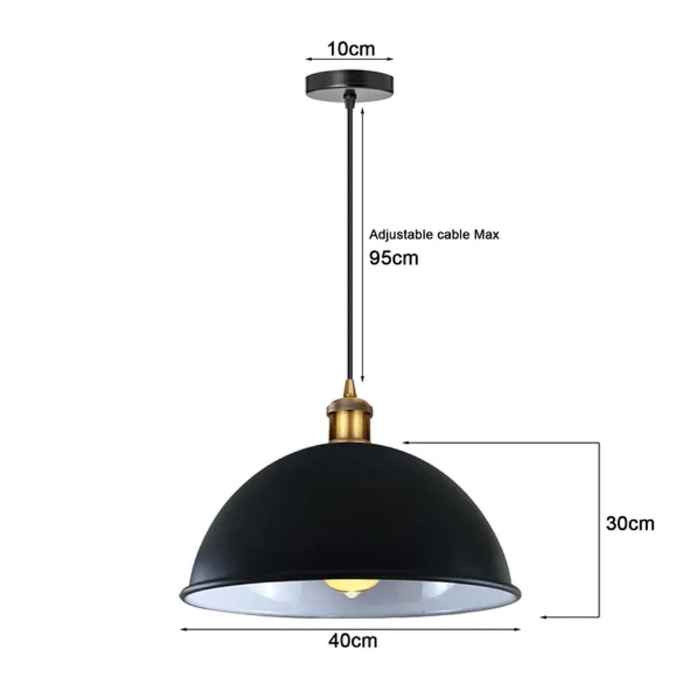 Black inner White Vintage Ceiling Pendant Light Shade Hanging Lamp Lights - SILVIONIX