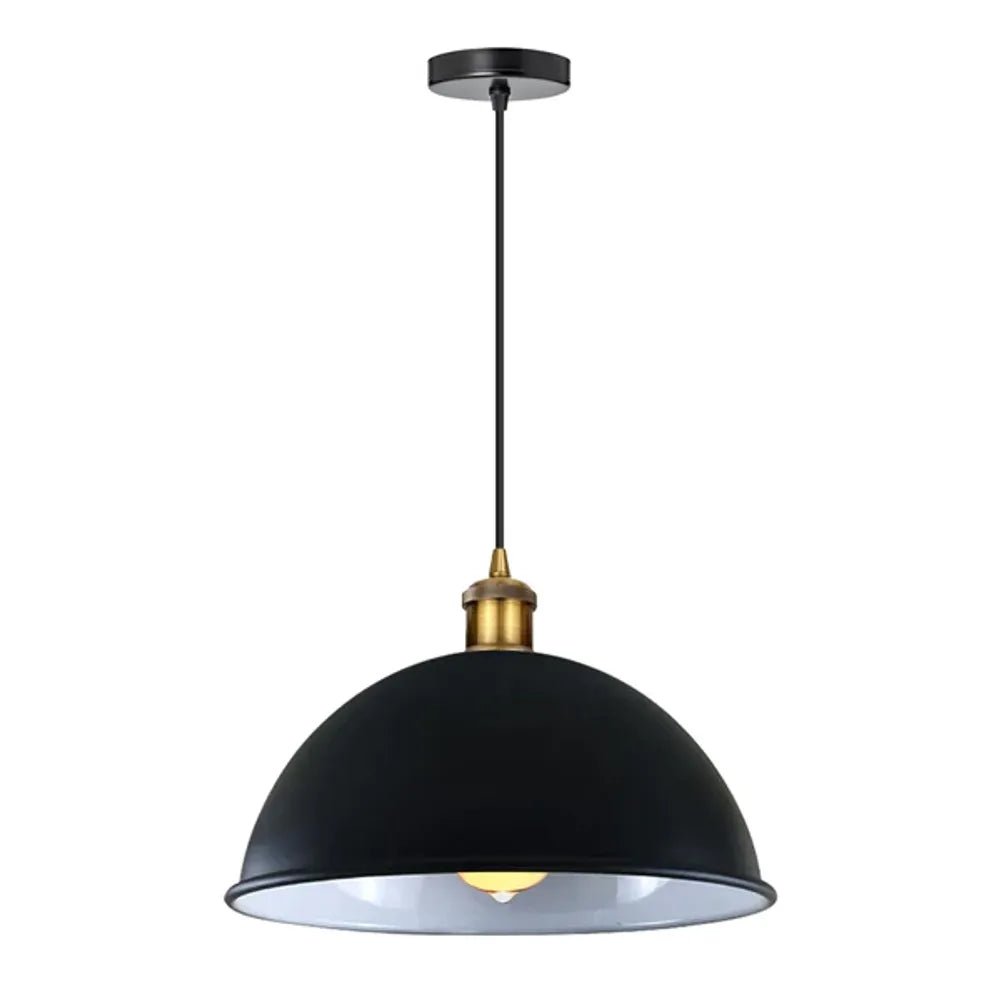 Black inner White Vintage Ceiling Pendant Light Shade Hanging Lamp Lights - SILVIONIX