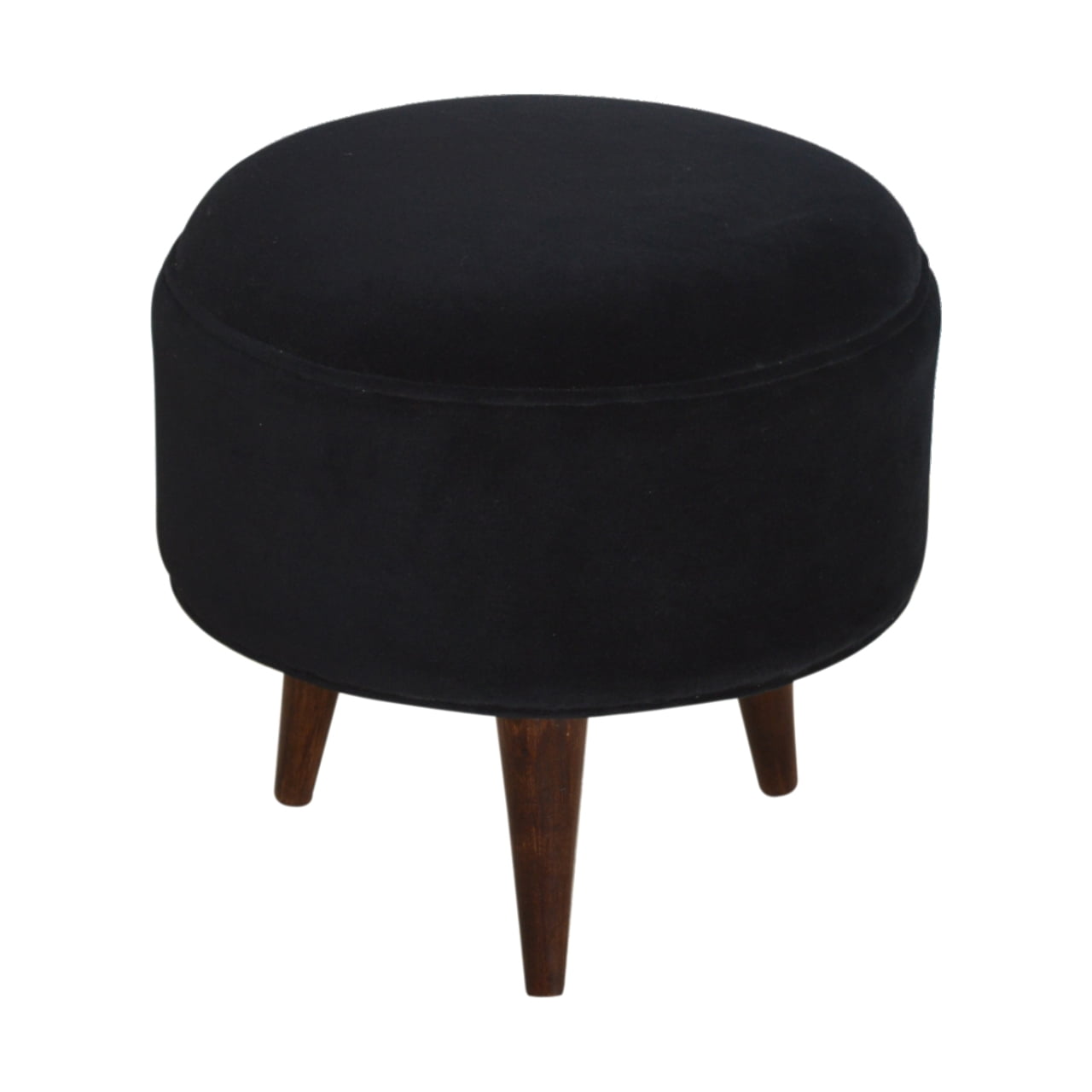 Black Velvet Nordic Style Footstool - SILVIONIX