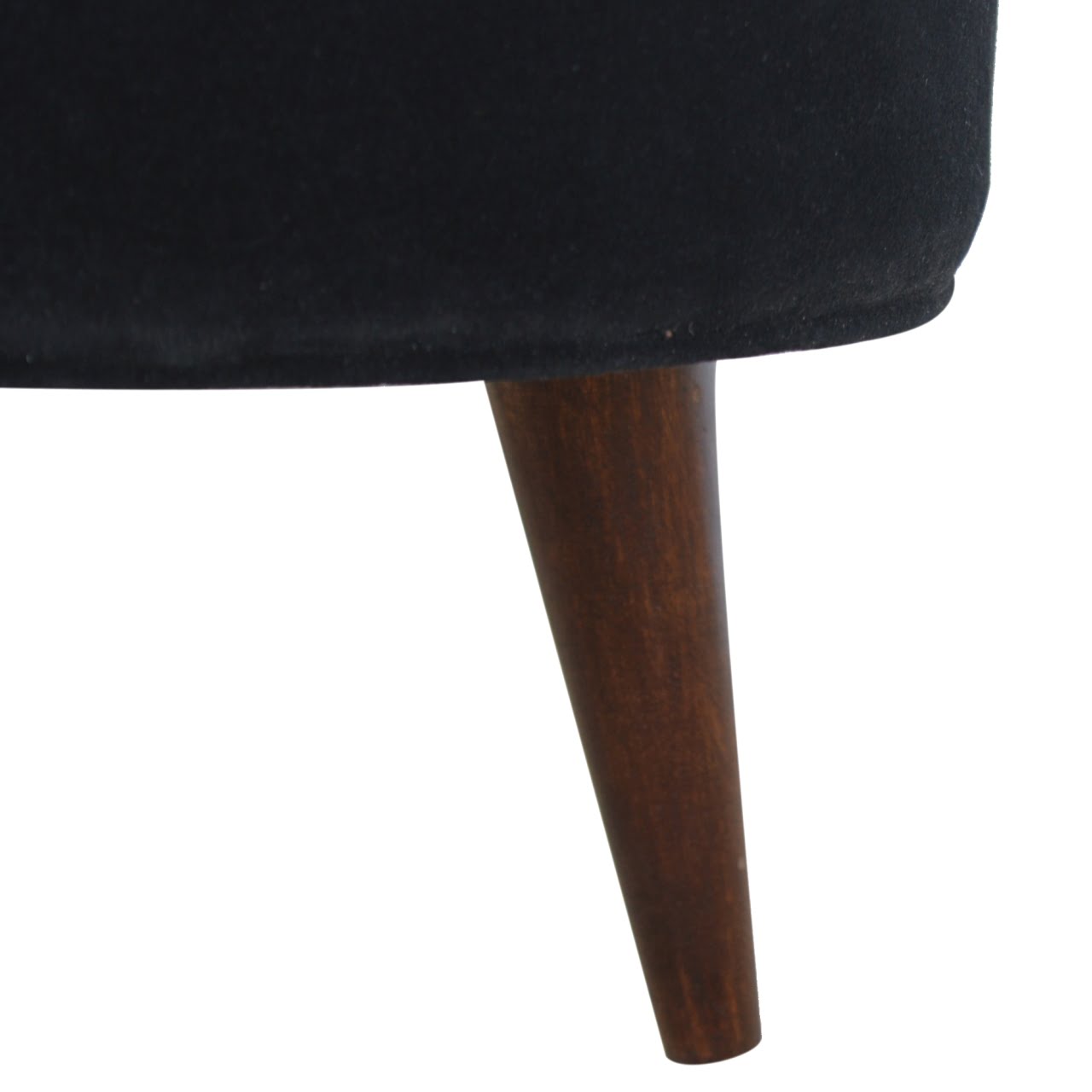 Black Velvet Nordic Style Footstool - SILVIONIX