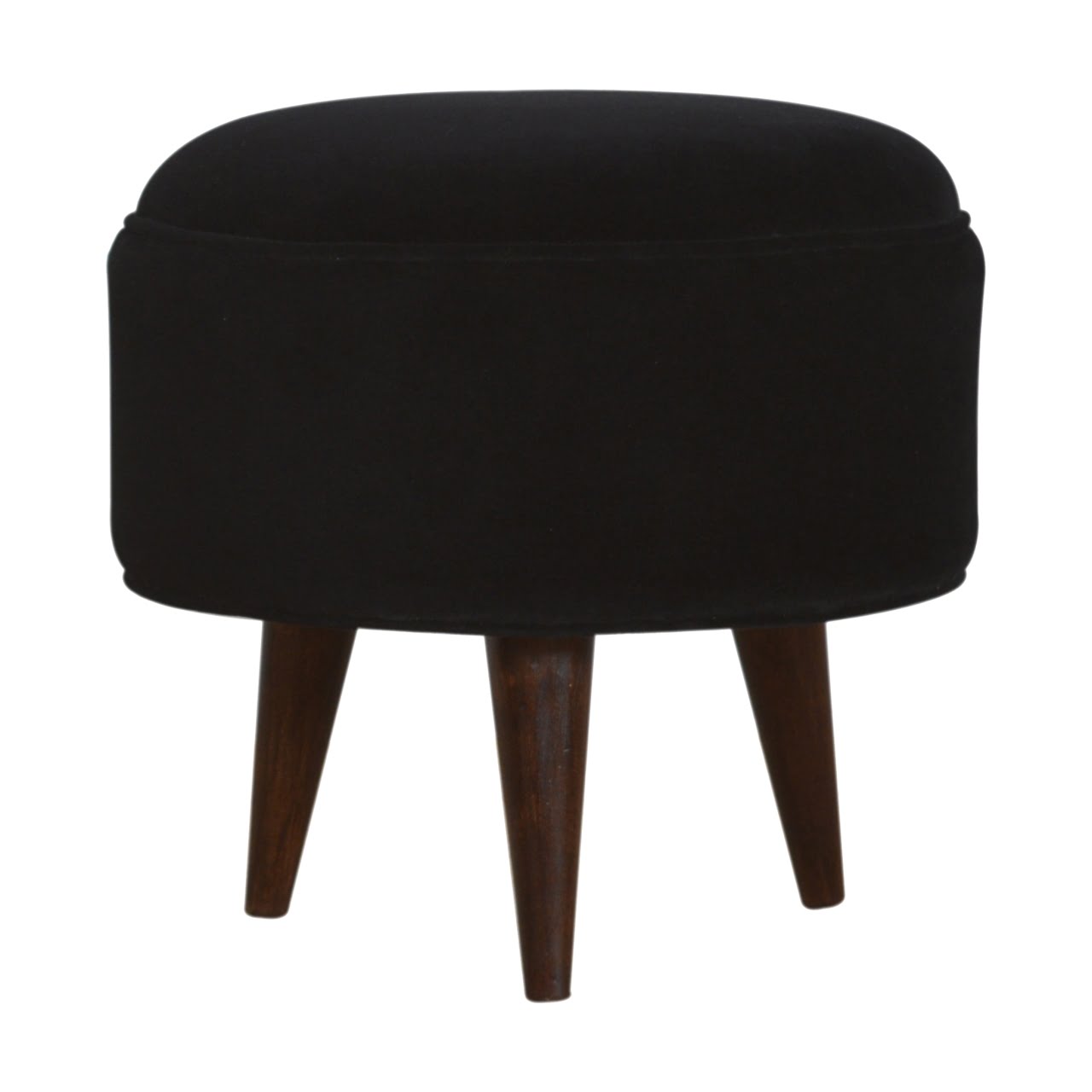 Black Velvet Nordic Style Footstool - SILVIONIX