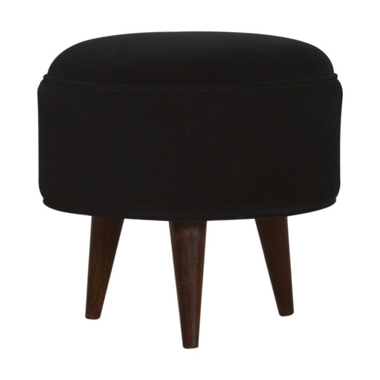 Black Velvet Nordic Style Footstool - SILVIONIX