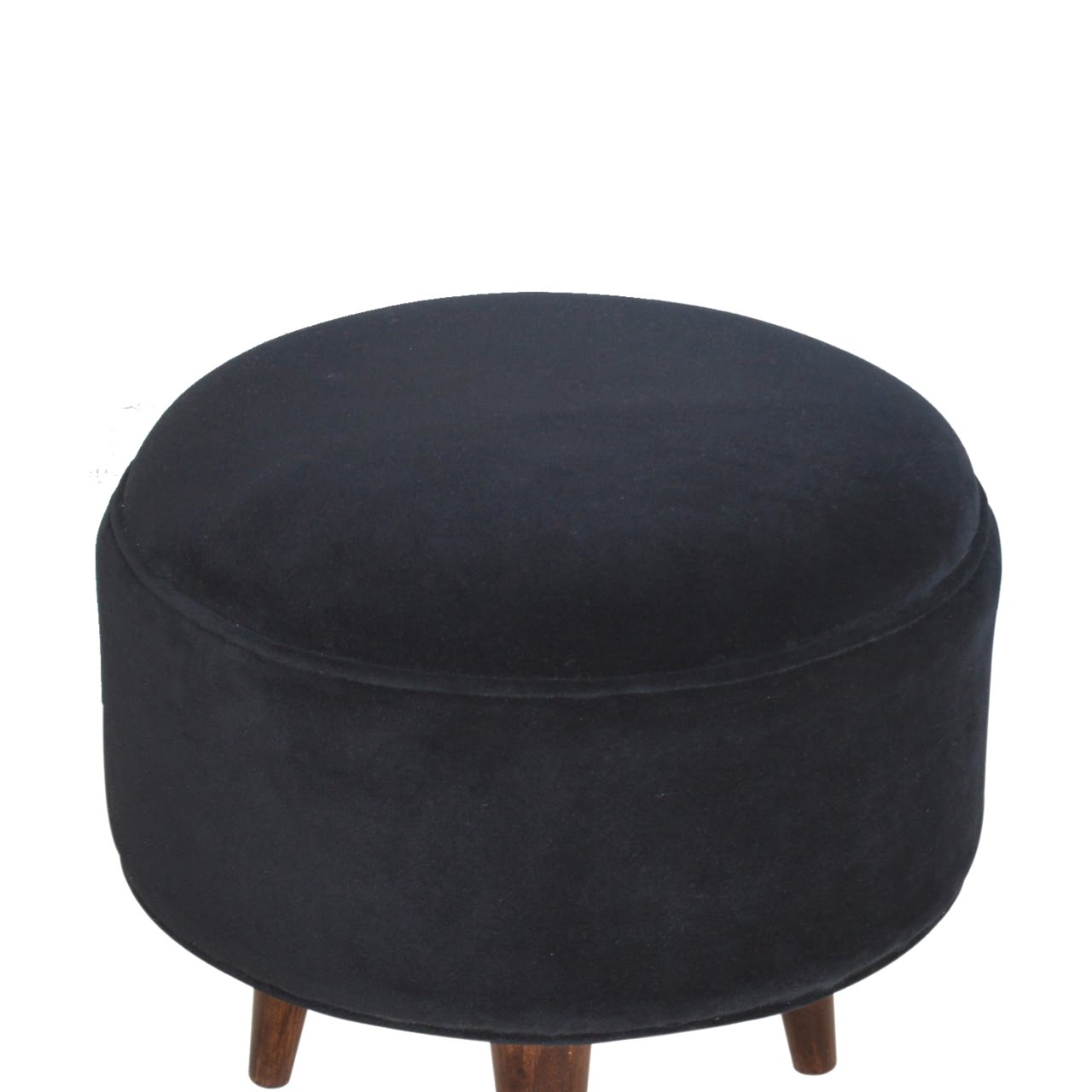 Black Velvet Nordic Style Footstool - SILVIONIX