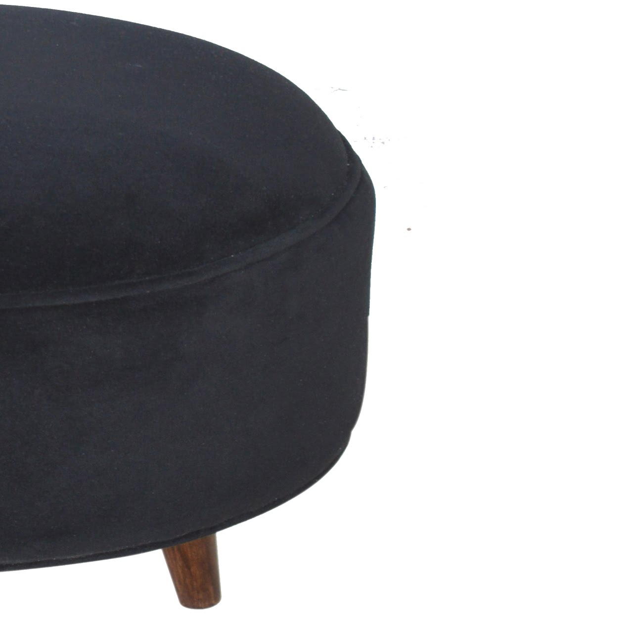 Black Velvet Nordic Style Footstool - SILVIONIX