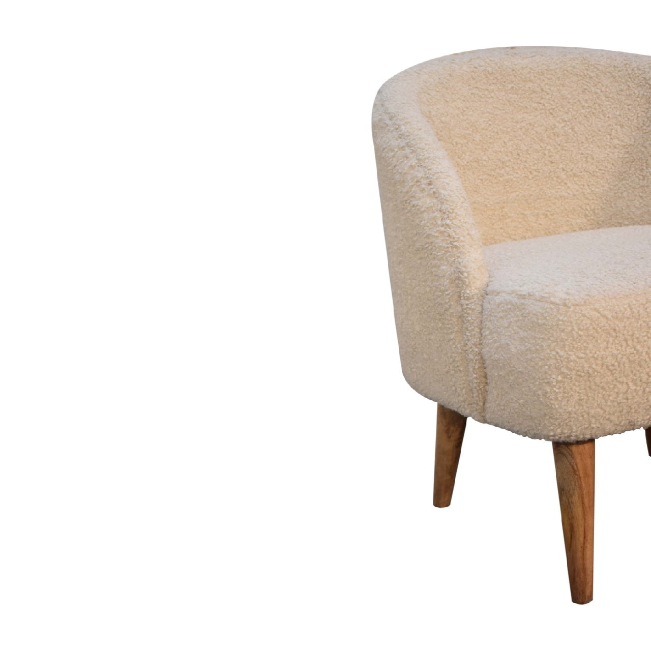 Boucl√© Cream Tub Chair - SILVIONIX