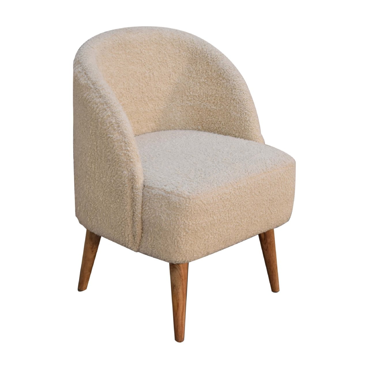 Boucl√© Cream Tub Chair - SILVIONIX