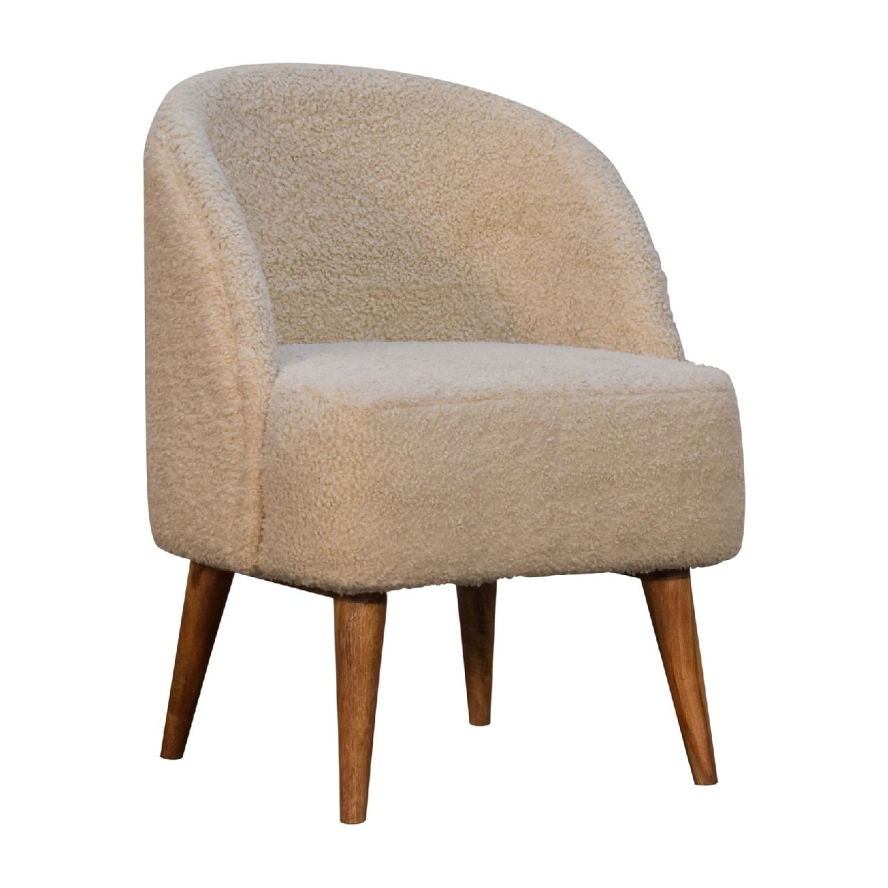 Boucl√© Cream Tub Chair - SILVIONIX