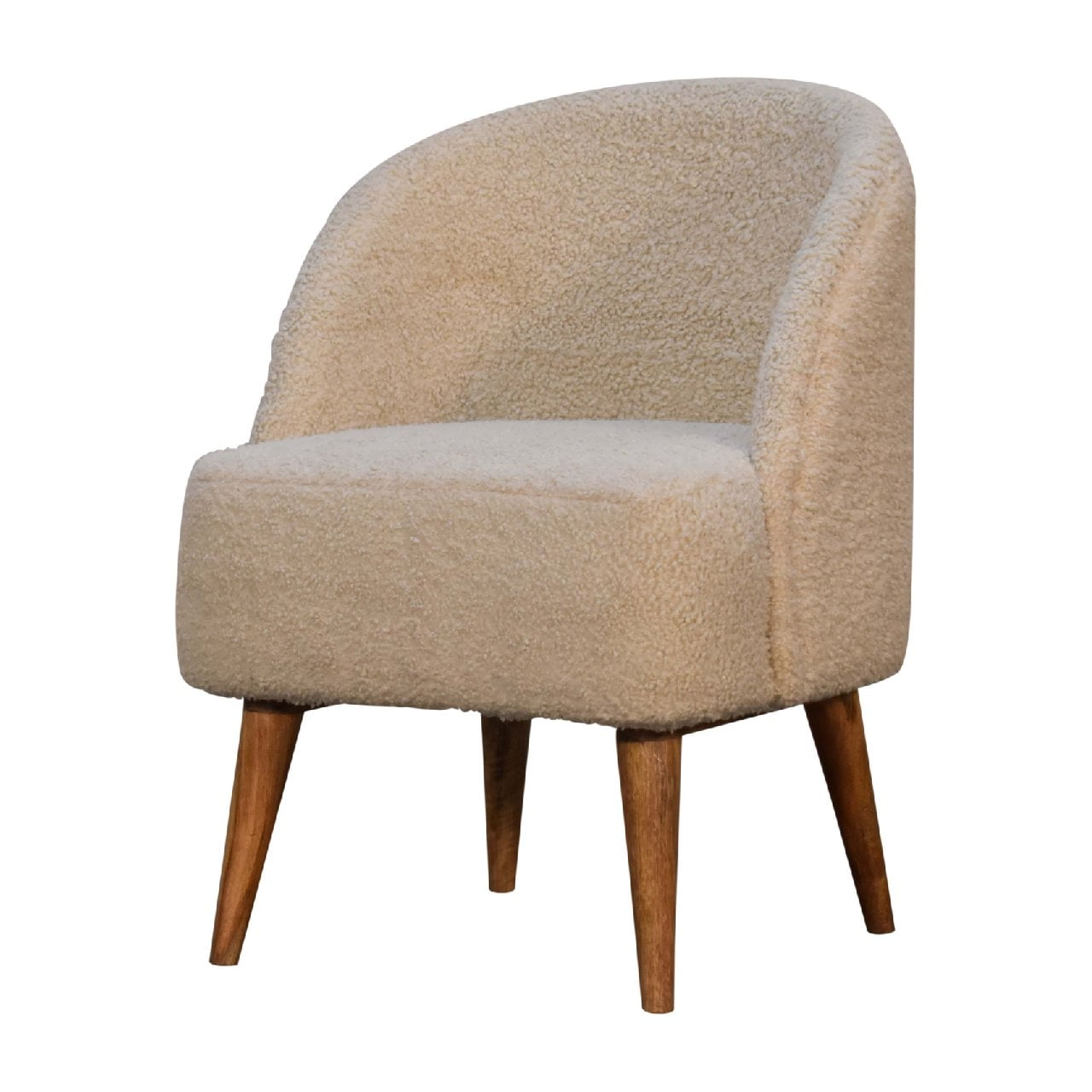 Boucl√© Cream Tub Chair - SILVIONIX