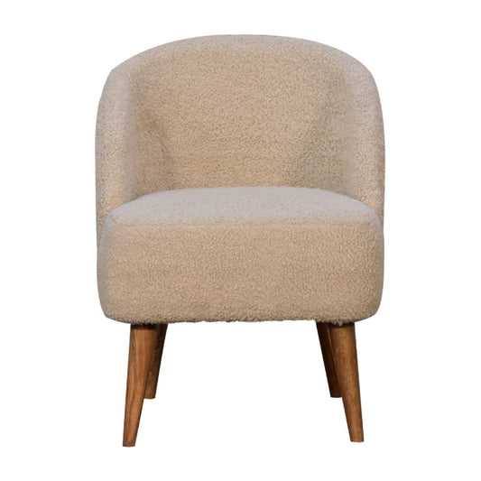 Boucl√© Cream Tub Chair - SILVIONIX