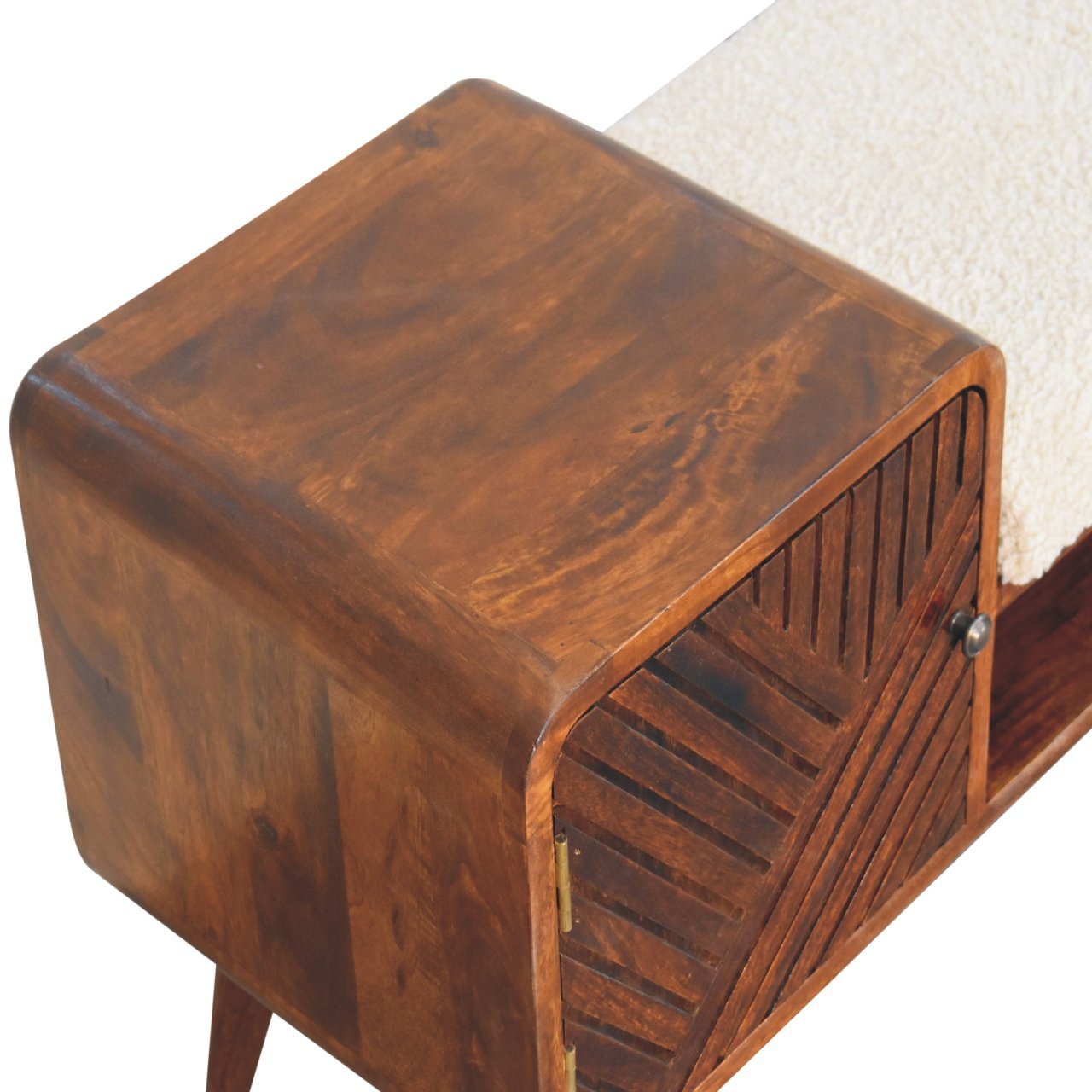 Boucle Carved Chestnut Telephone Table - SILVIONIX