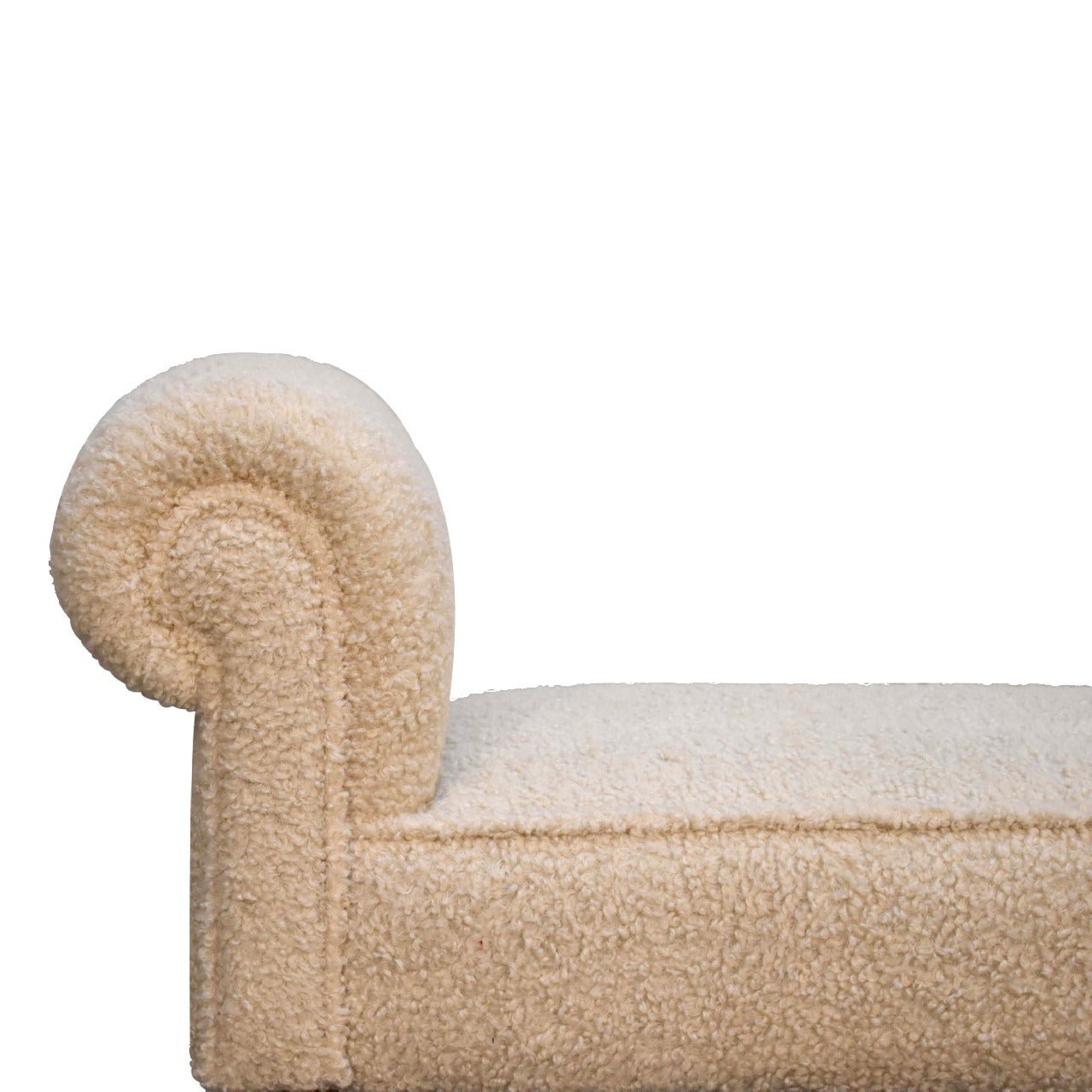 Bouclé Cream Bench - SILVIONIX