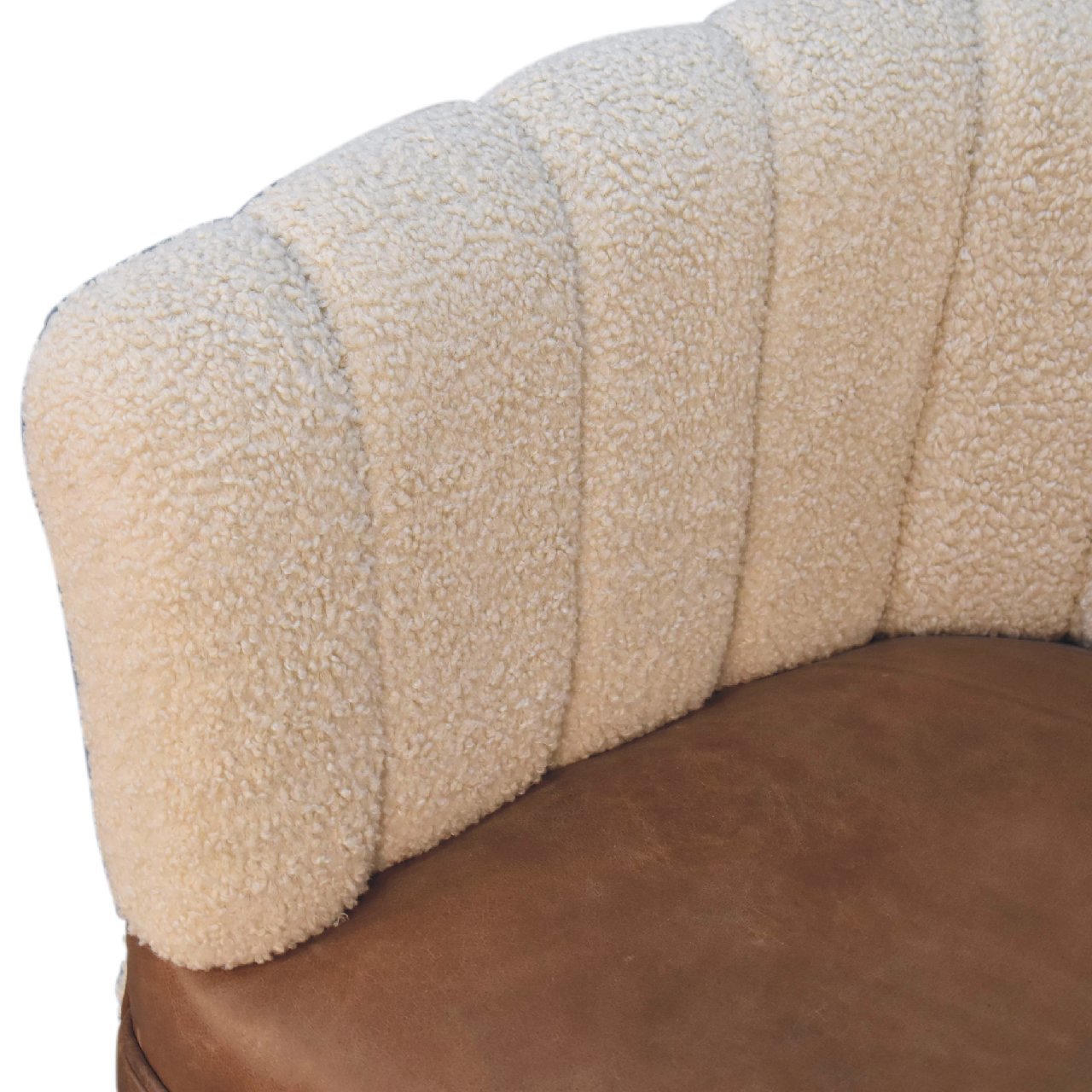 Boucle Cream Buffalo Armchair - SILVIONIX