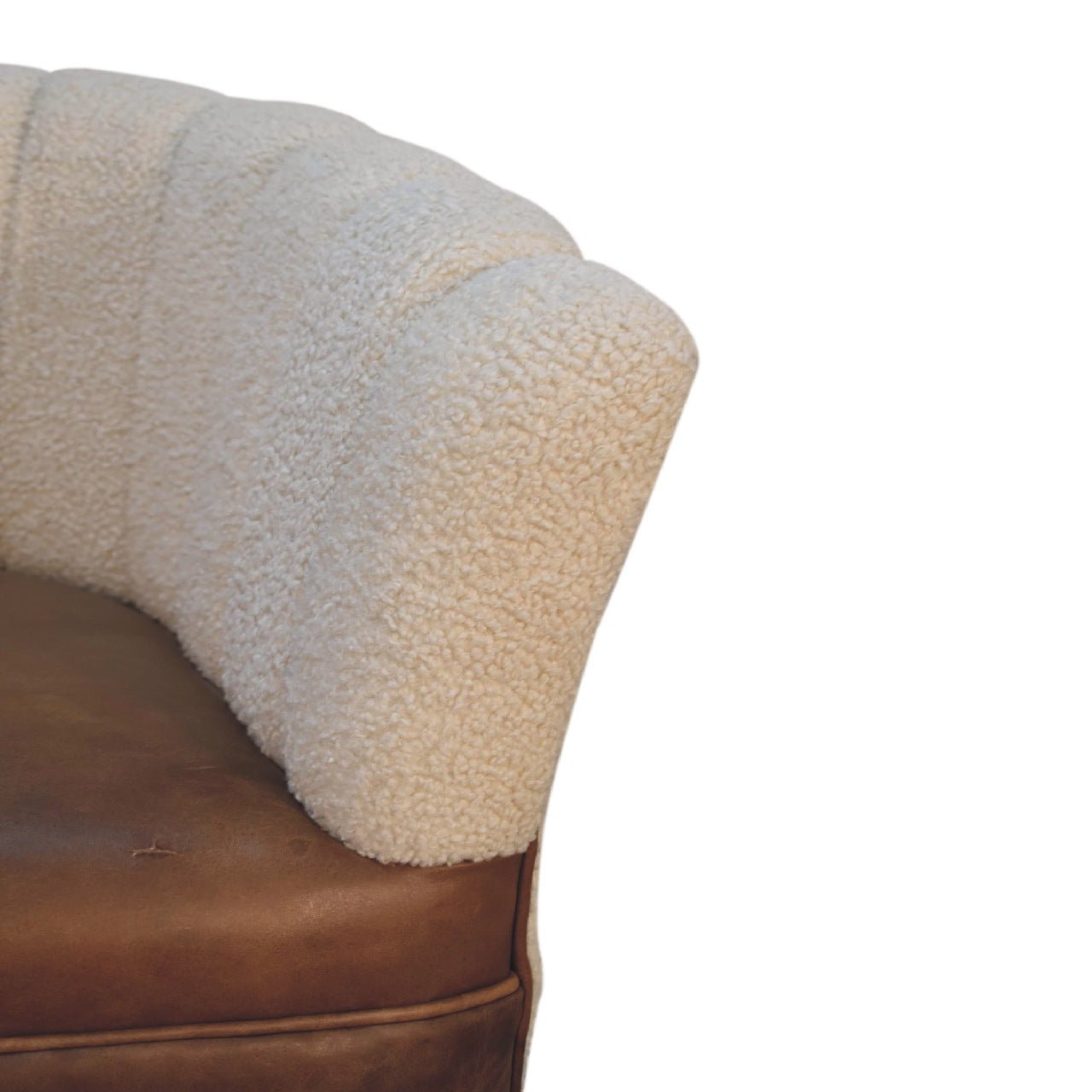 Boucle Cream Buffalo Armchair - SILVIONIX