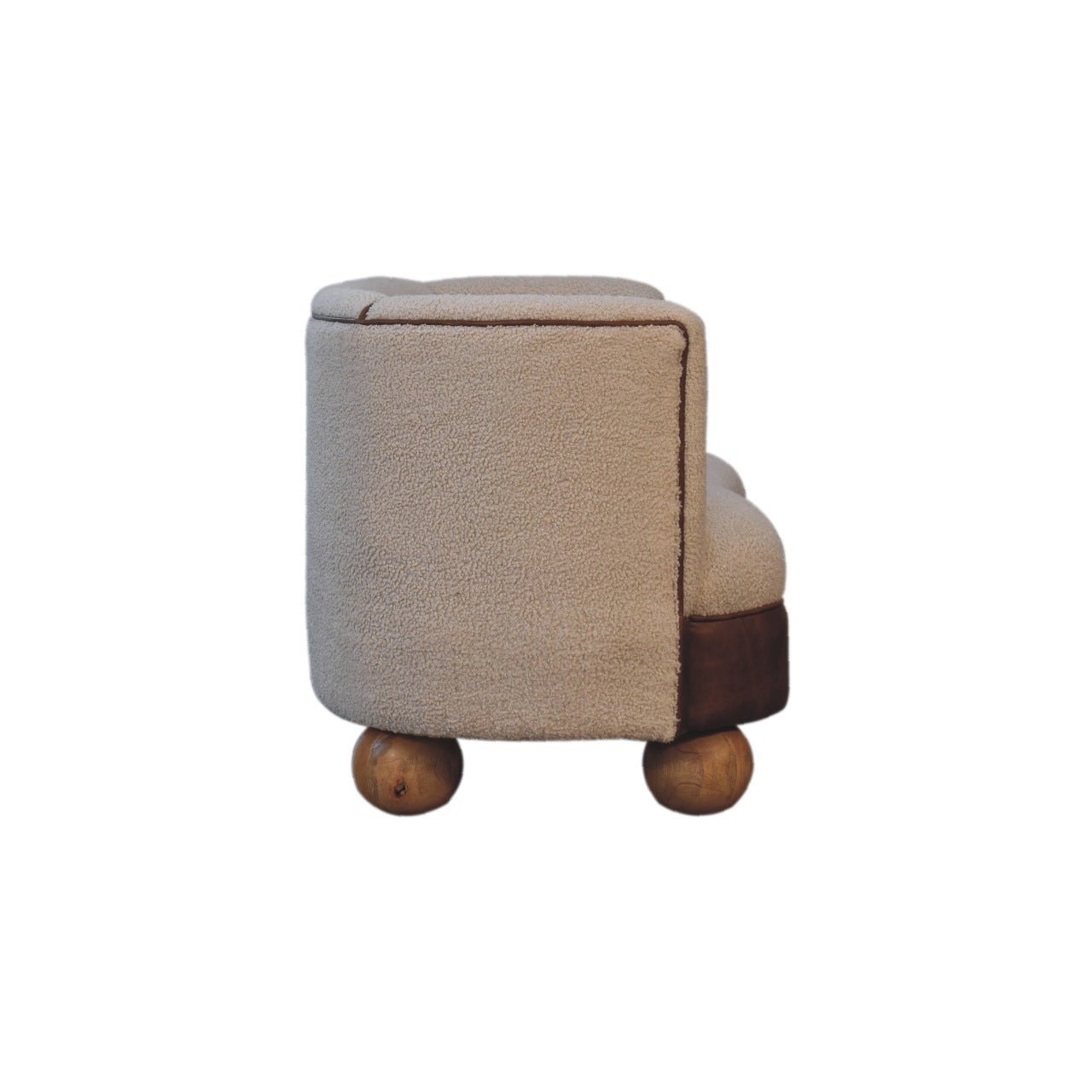 Boucle Cream Buffalo Small Sofa - SILVIONIX