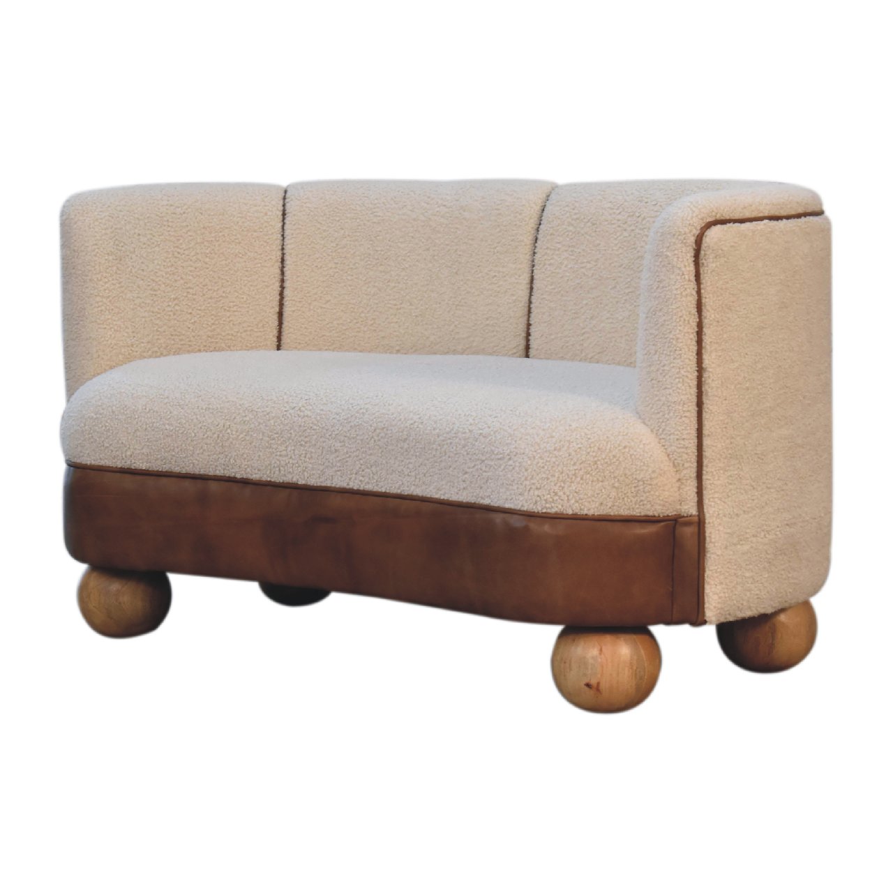 Boucle Cream Buffalo Small Sofa - SILVIONIX