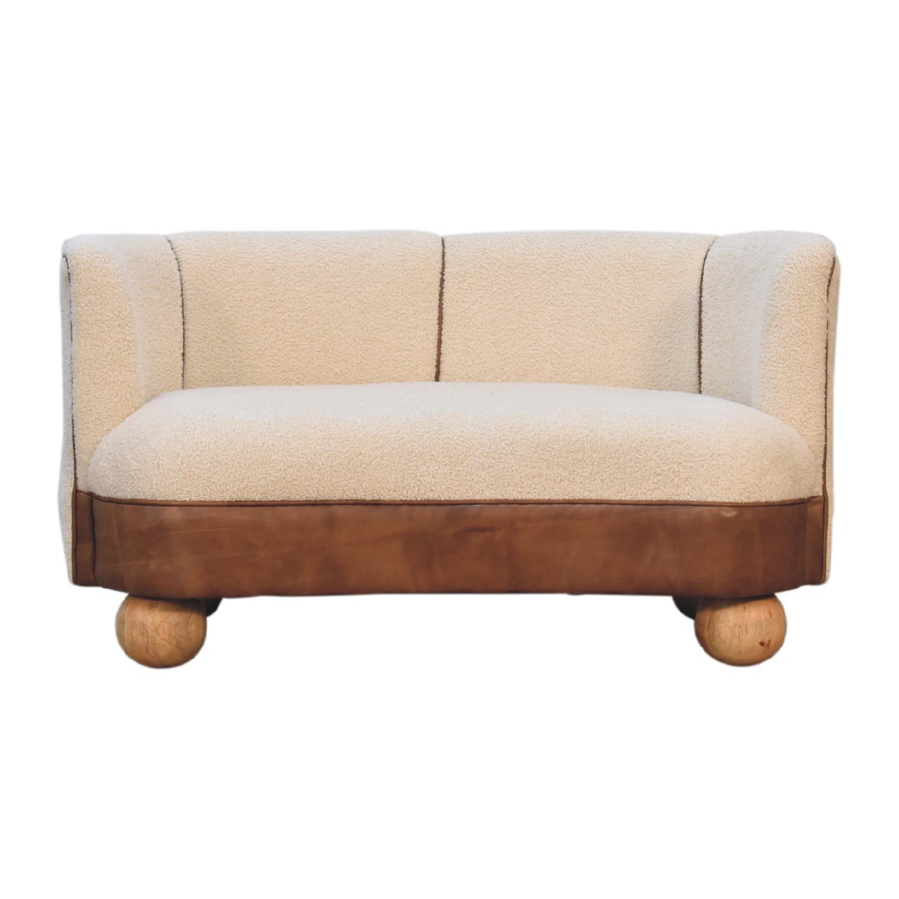 Boucle Cream Buffalo Small Sofa - SILVIONIX