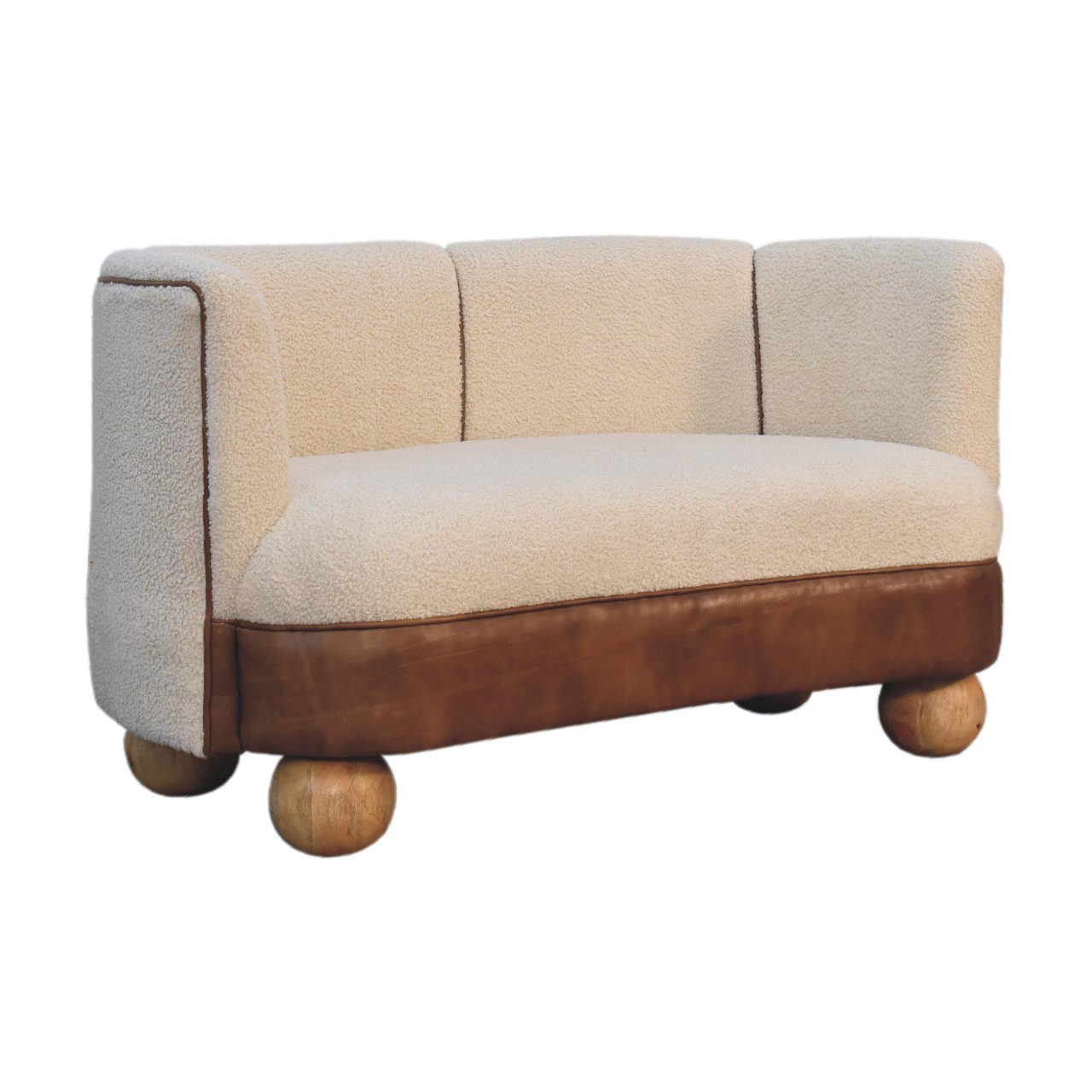 Boucle Cream Buffalo Small Sofa - SILVIONIX