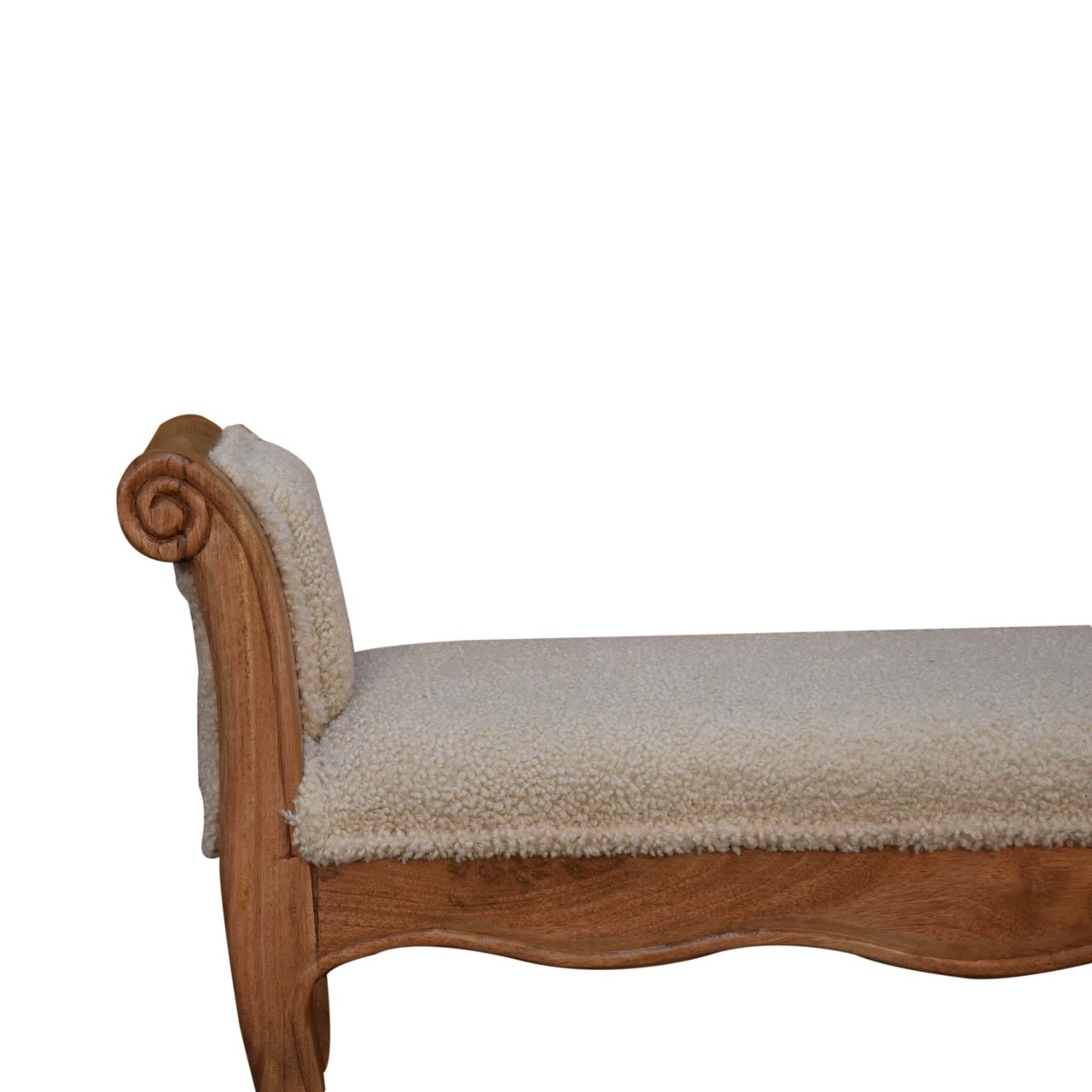 Boucle Cream French Style Bench - SILVIONIX