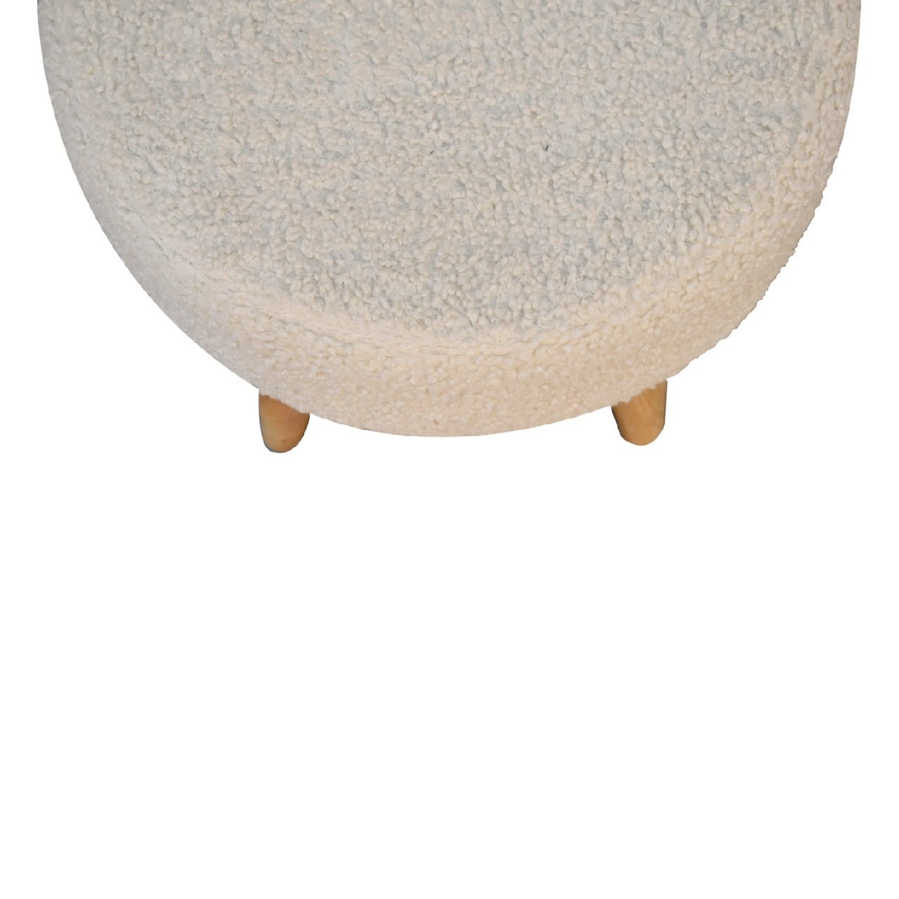 Boucle Cream Petite Footstool - SILVIONIX