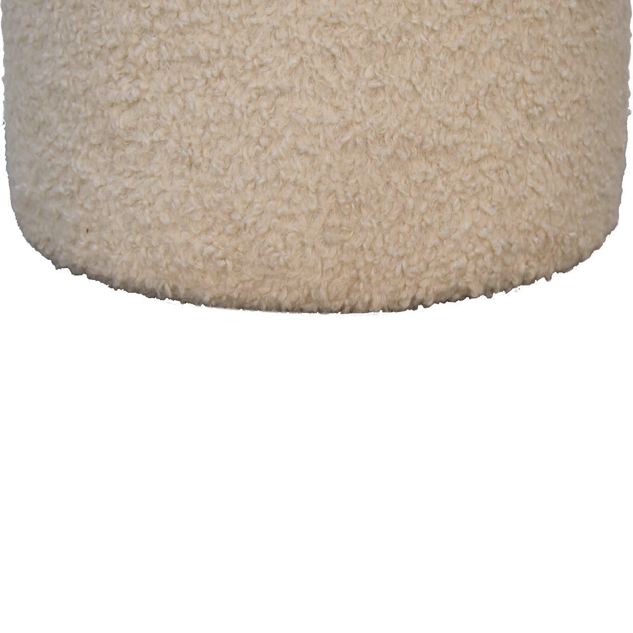 Boucle Cream Round Footstool - SILVIONIX