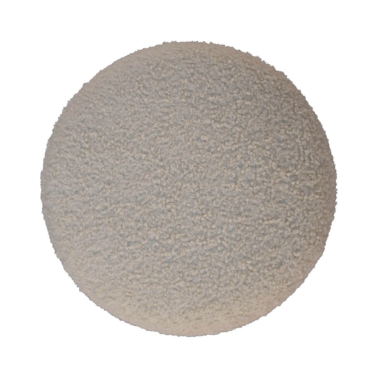 Boucle Cream Round Footstool - SILVIONIX