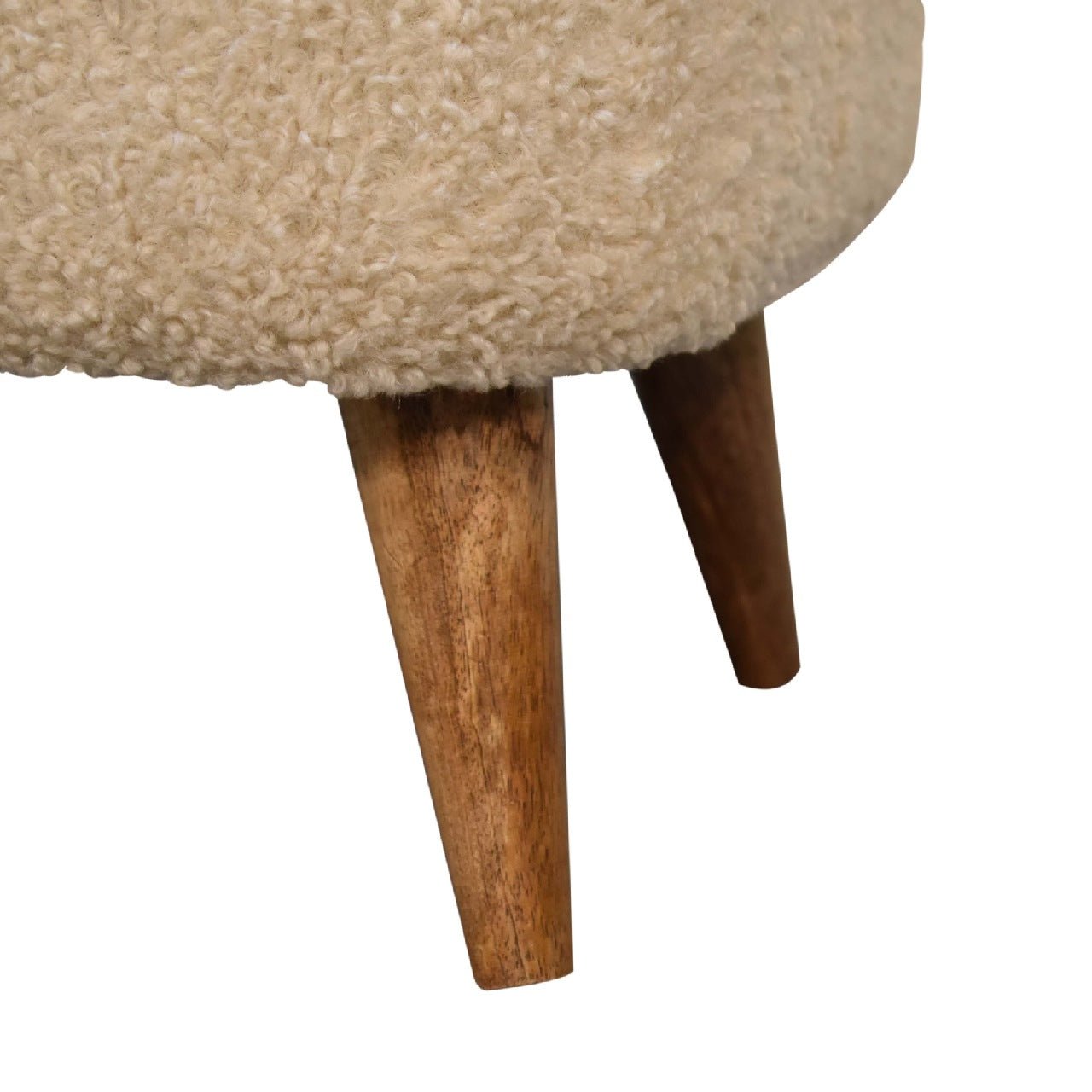 Bouclé Cream Square Footstool - SILVIONIX