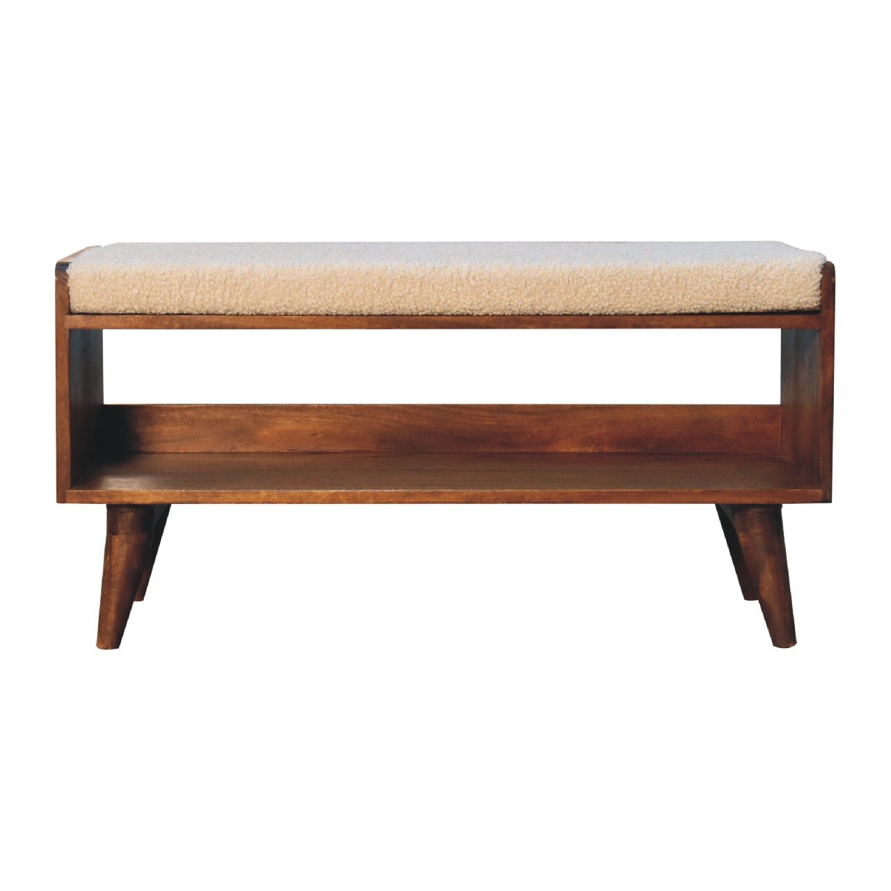 Boucle Nordic Storage Bench - SILVIONIX