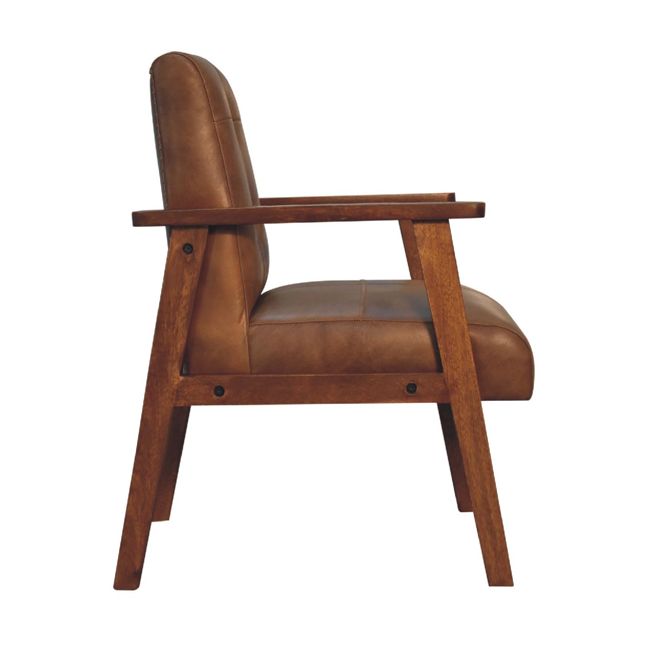 Brown Buffalo Leather Chair - SILVIONIX