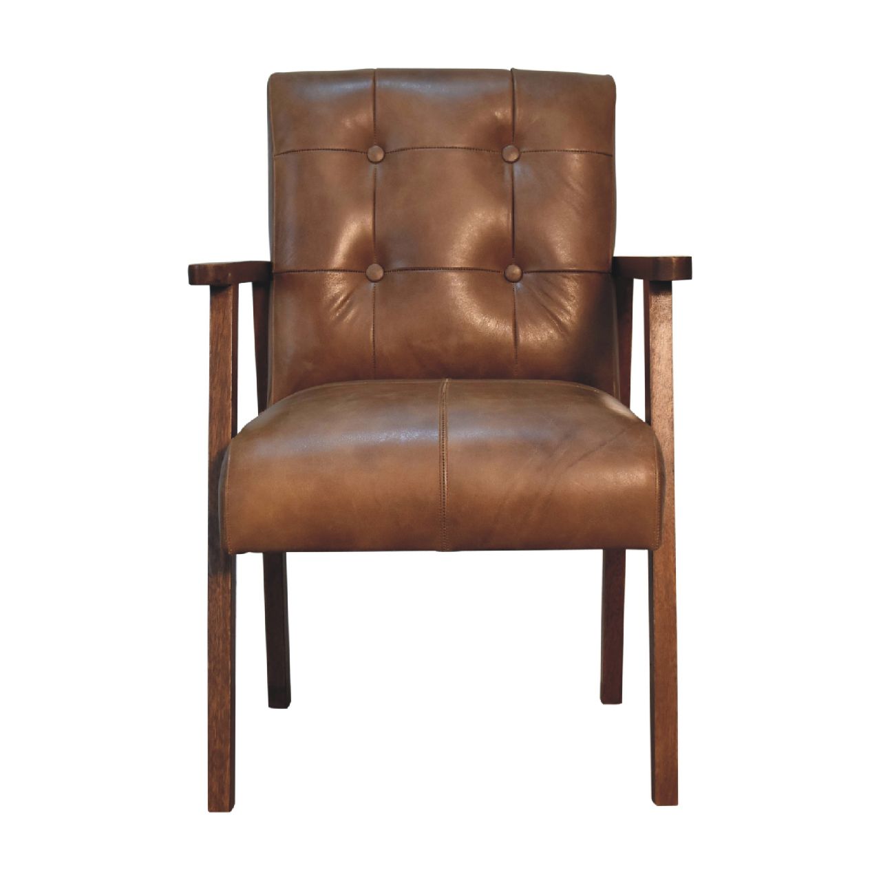 Brown Buffalo Leather Chair - SILVIONIX