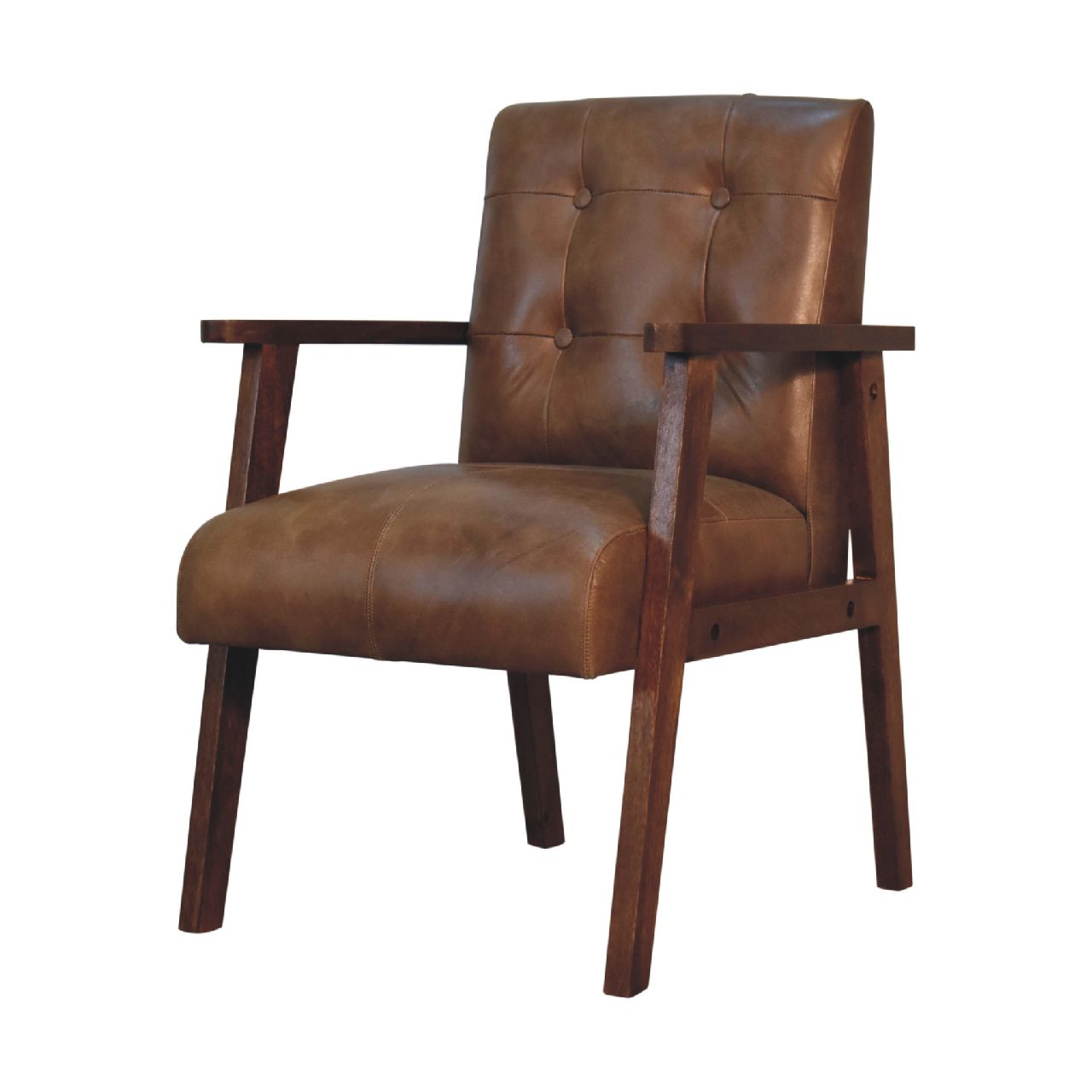 Brown Buffalo Leather Chair - SILVIONIX