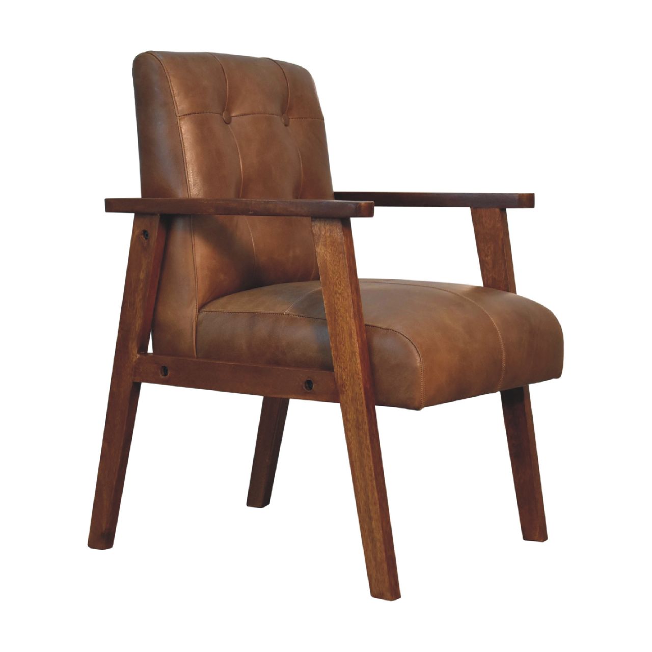 Brown Buffalo Leather Chair - SILVIONIX