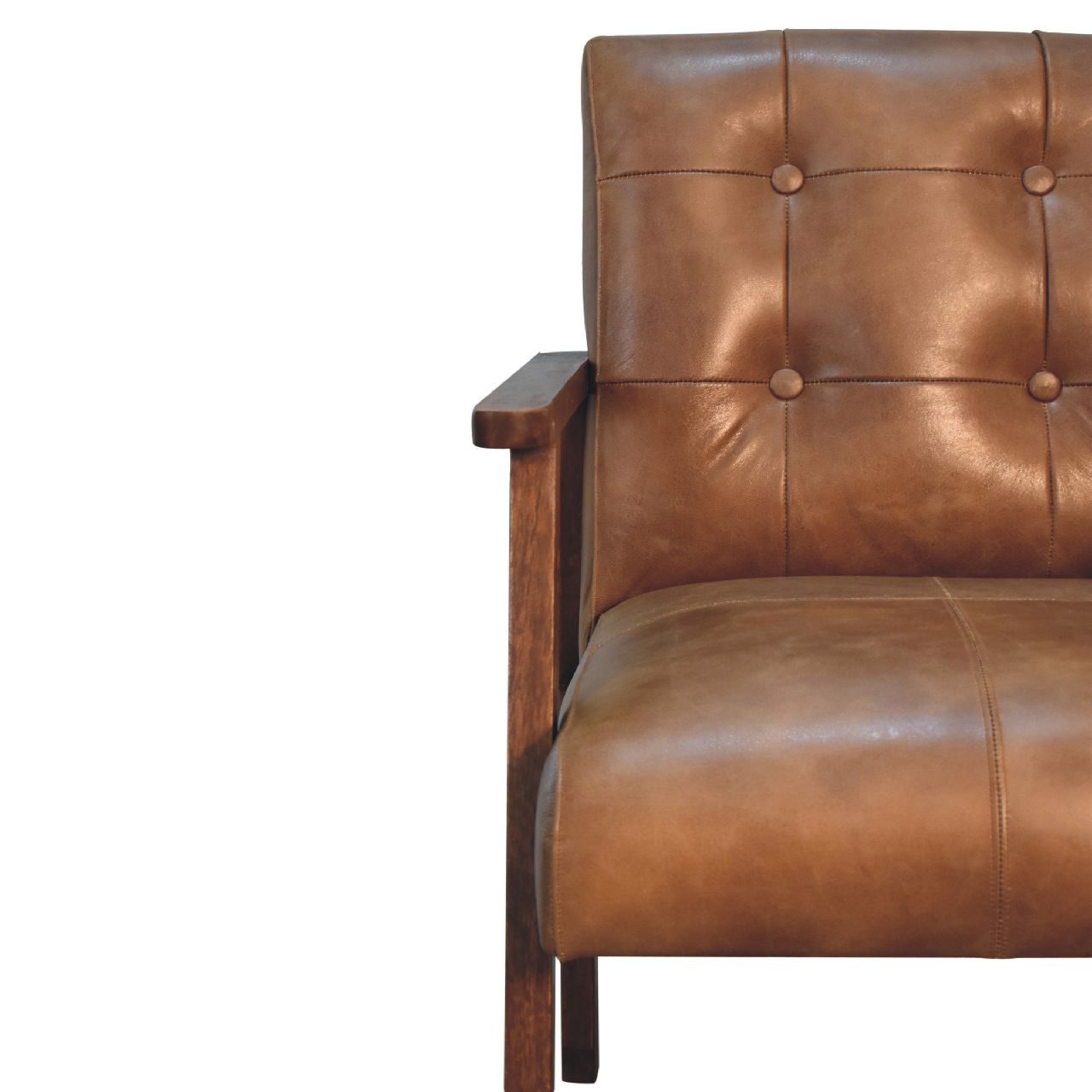 Brown Buffalo Leather Chair - SILVIONIX