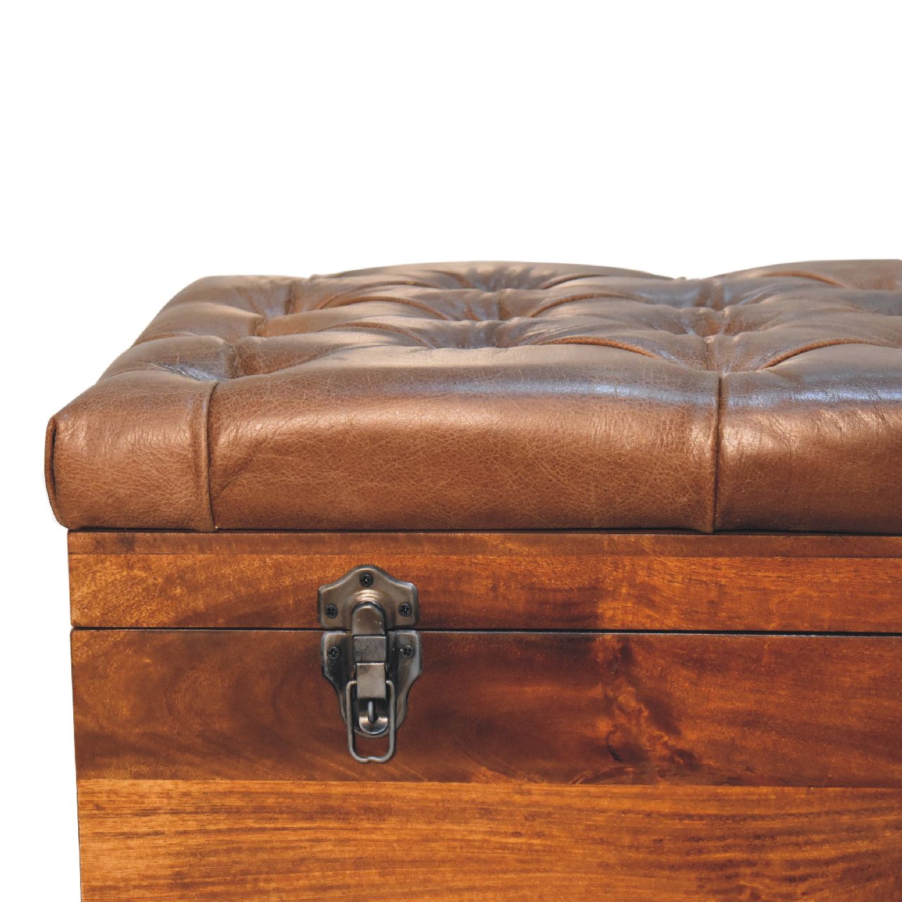 Buffalo Hide Chestnut Storage Trunk - SILVIONIX