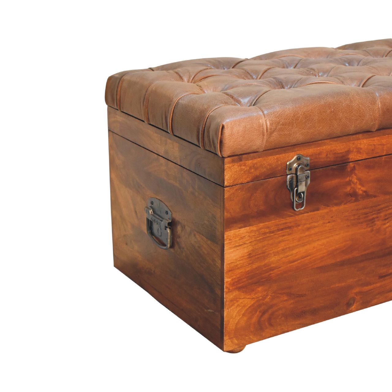 Buffalo Hide Chestnut Storage Trunk - SILVIONIX