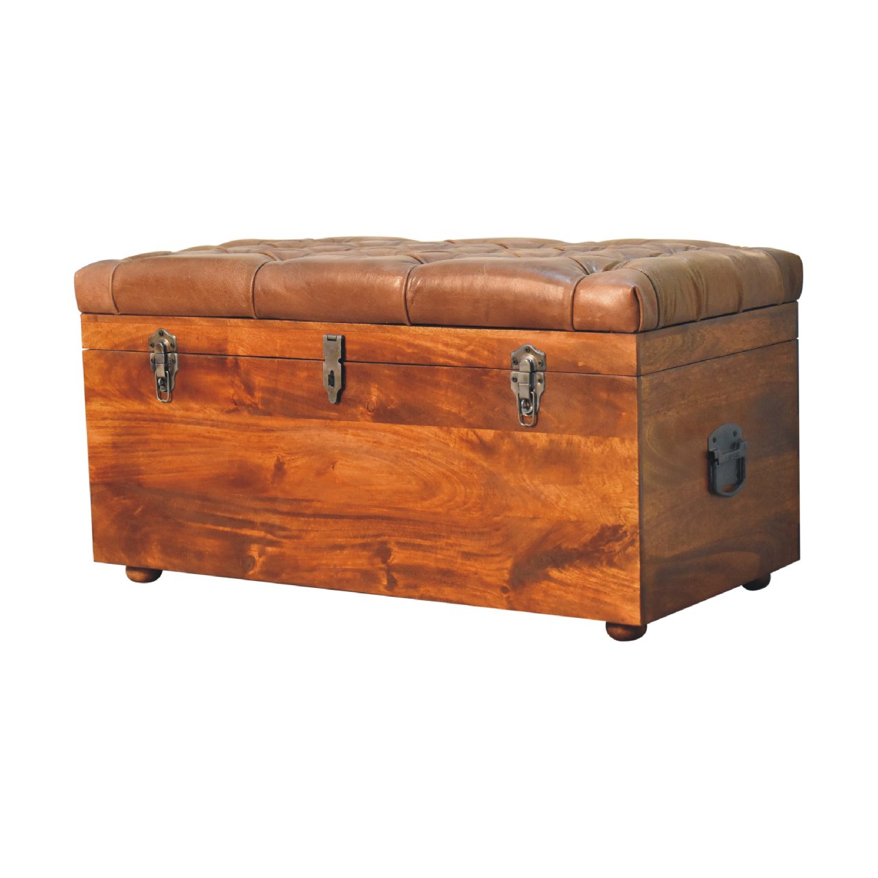 Buffalo Hide Chestnut Storage Trunk - SILVIONIX