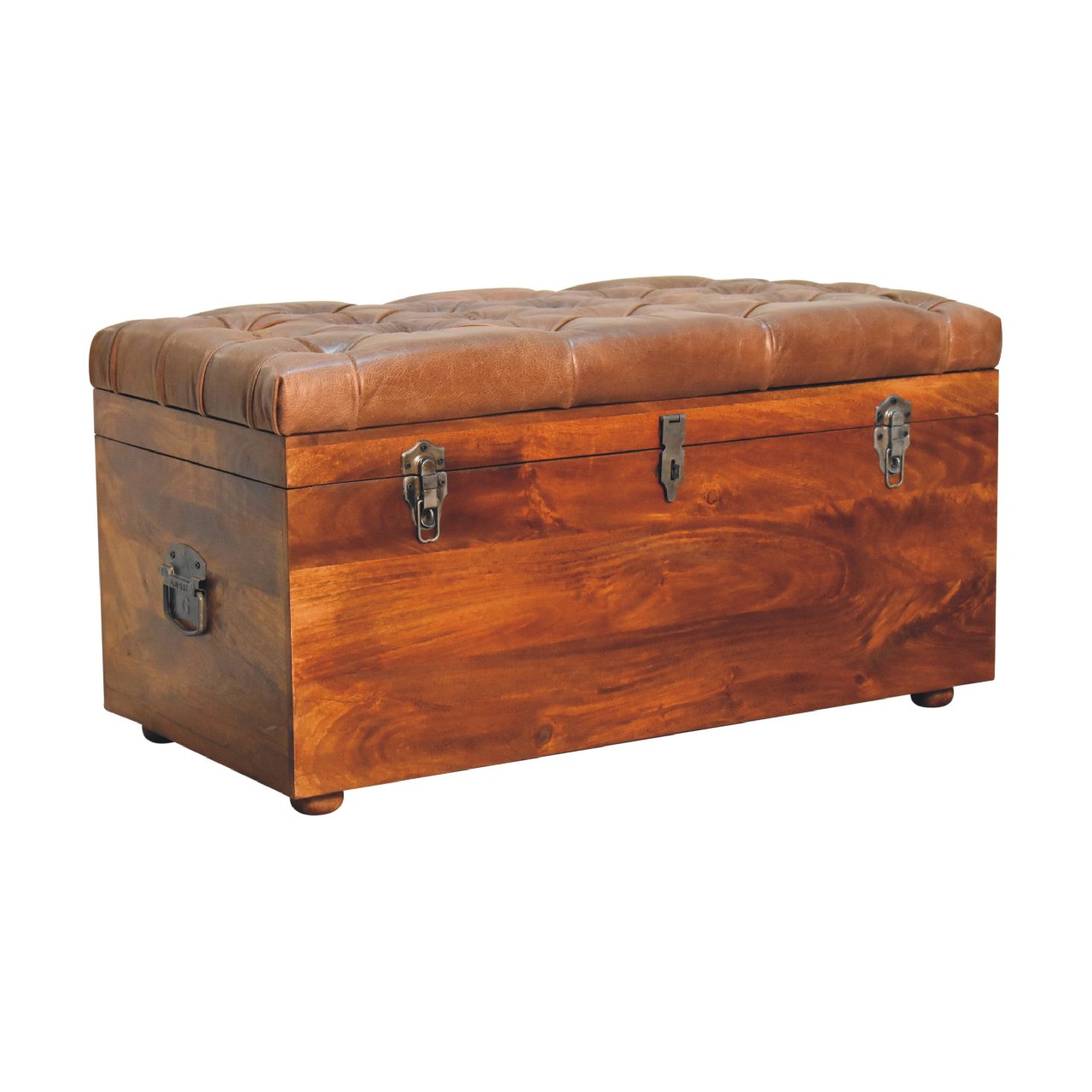 Buffalo Hide Chestnut Storage Trunk - SILVIONIX